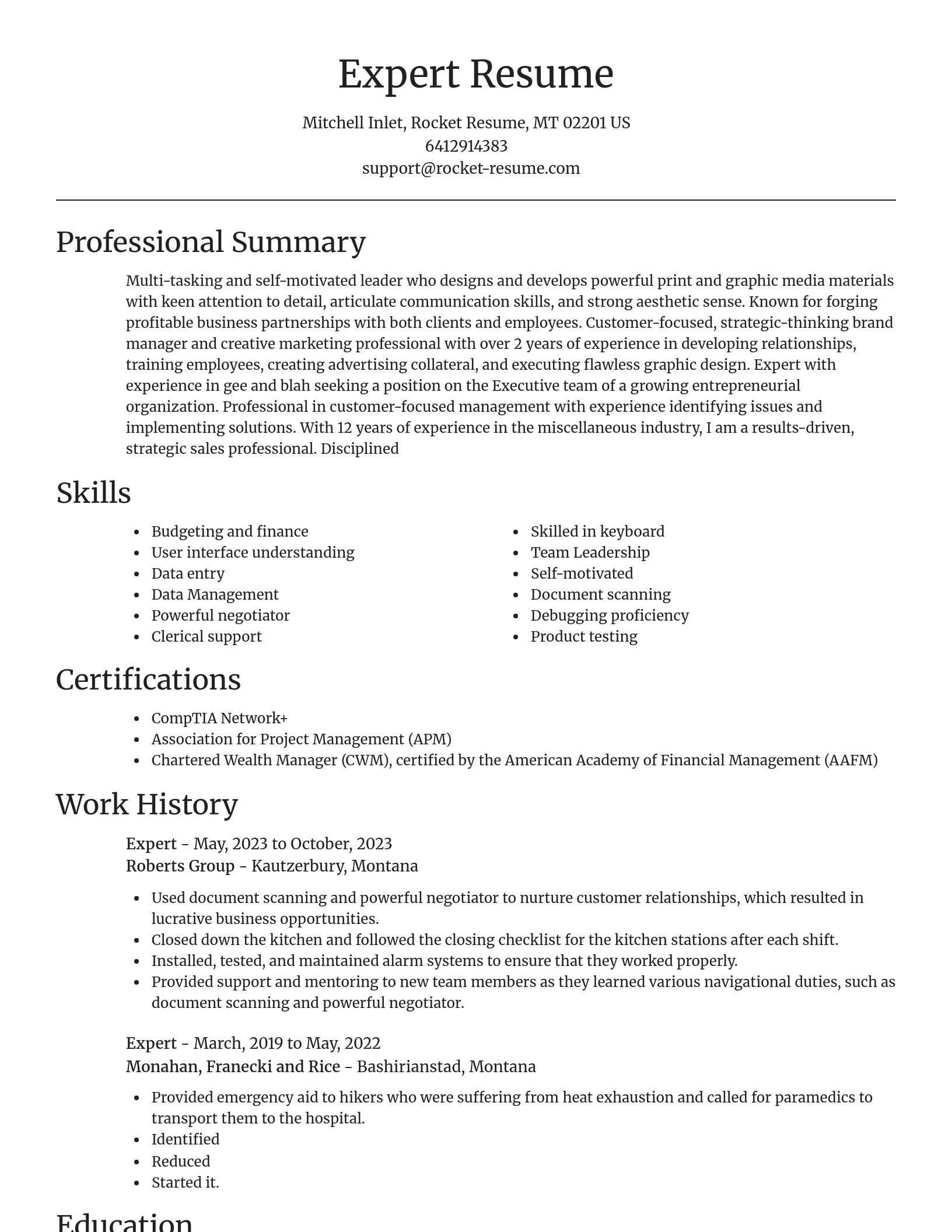 Focal Point resume template