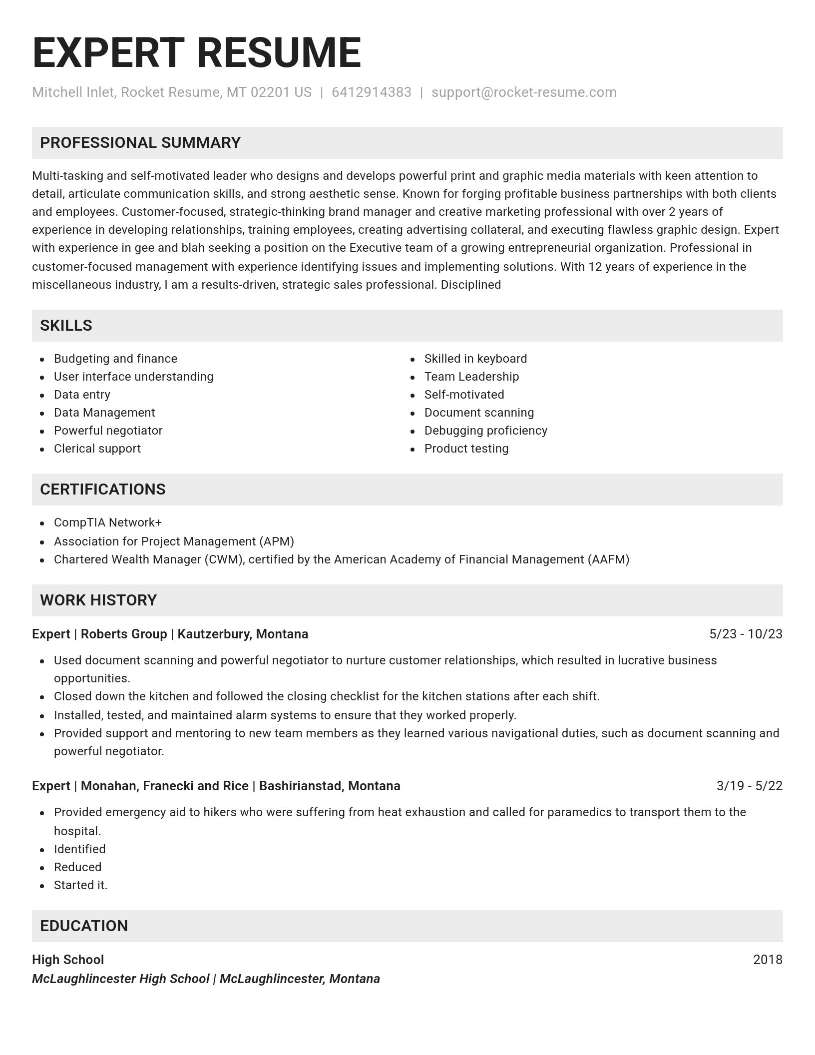 Genius resume template