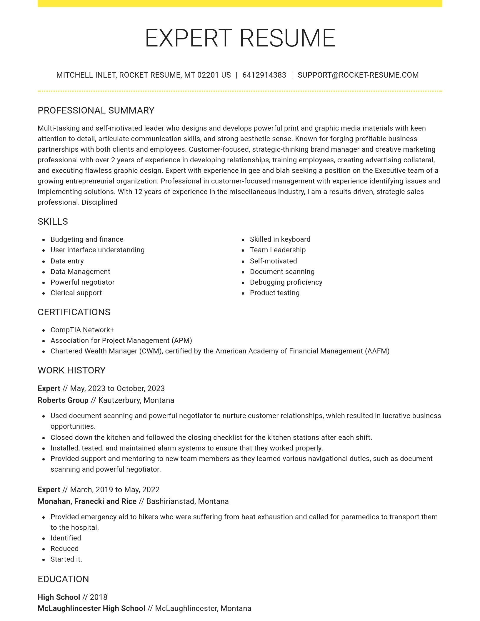 Grand resume template