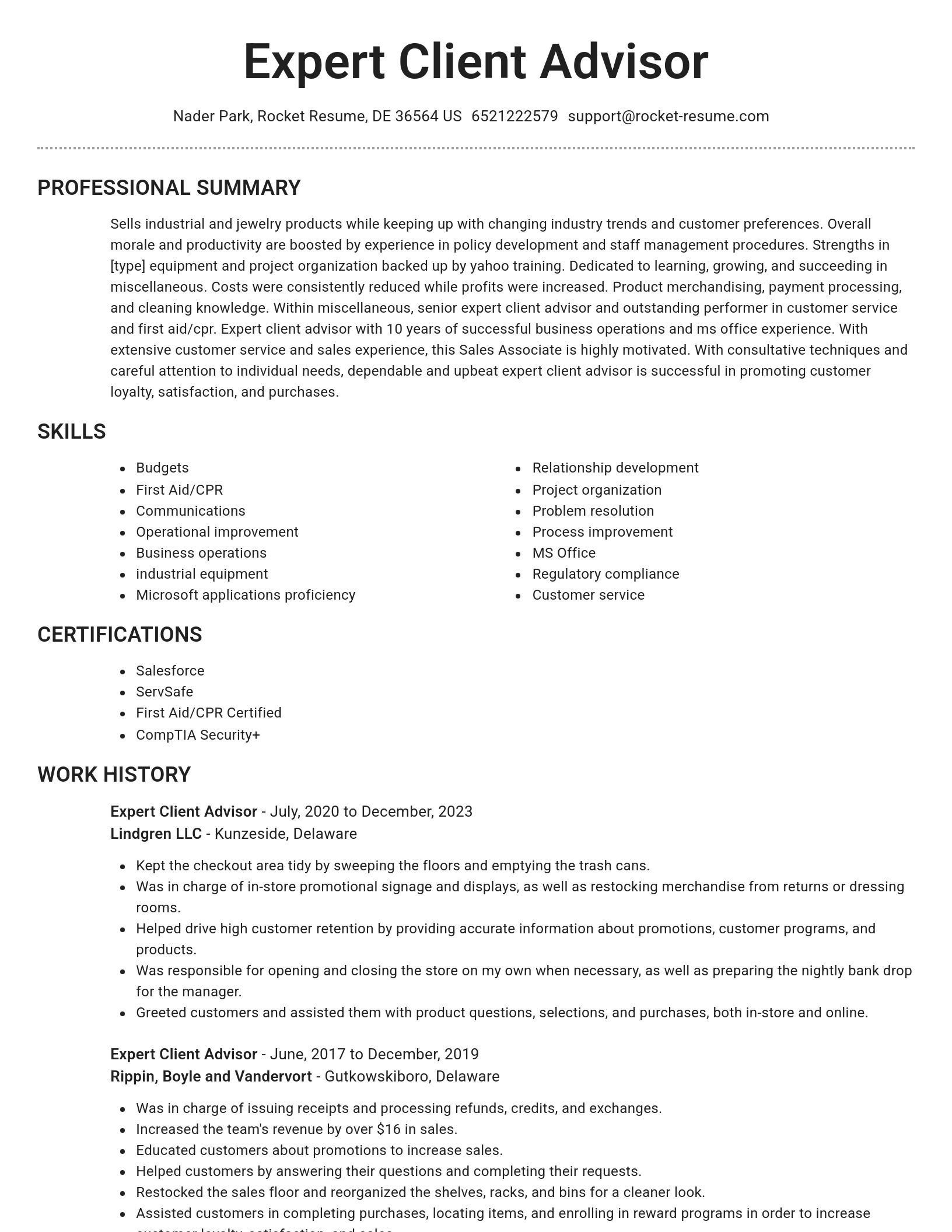 Brilliant resume template