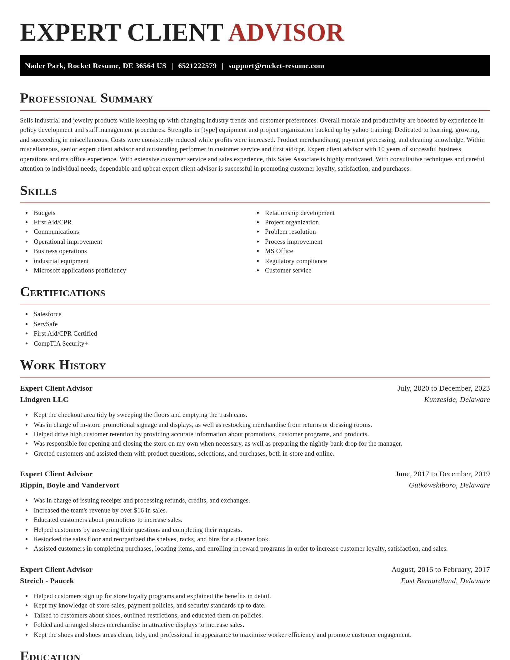 Exquisite resume template