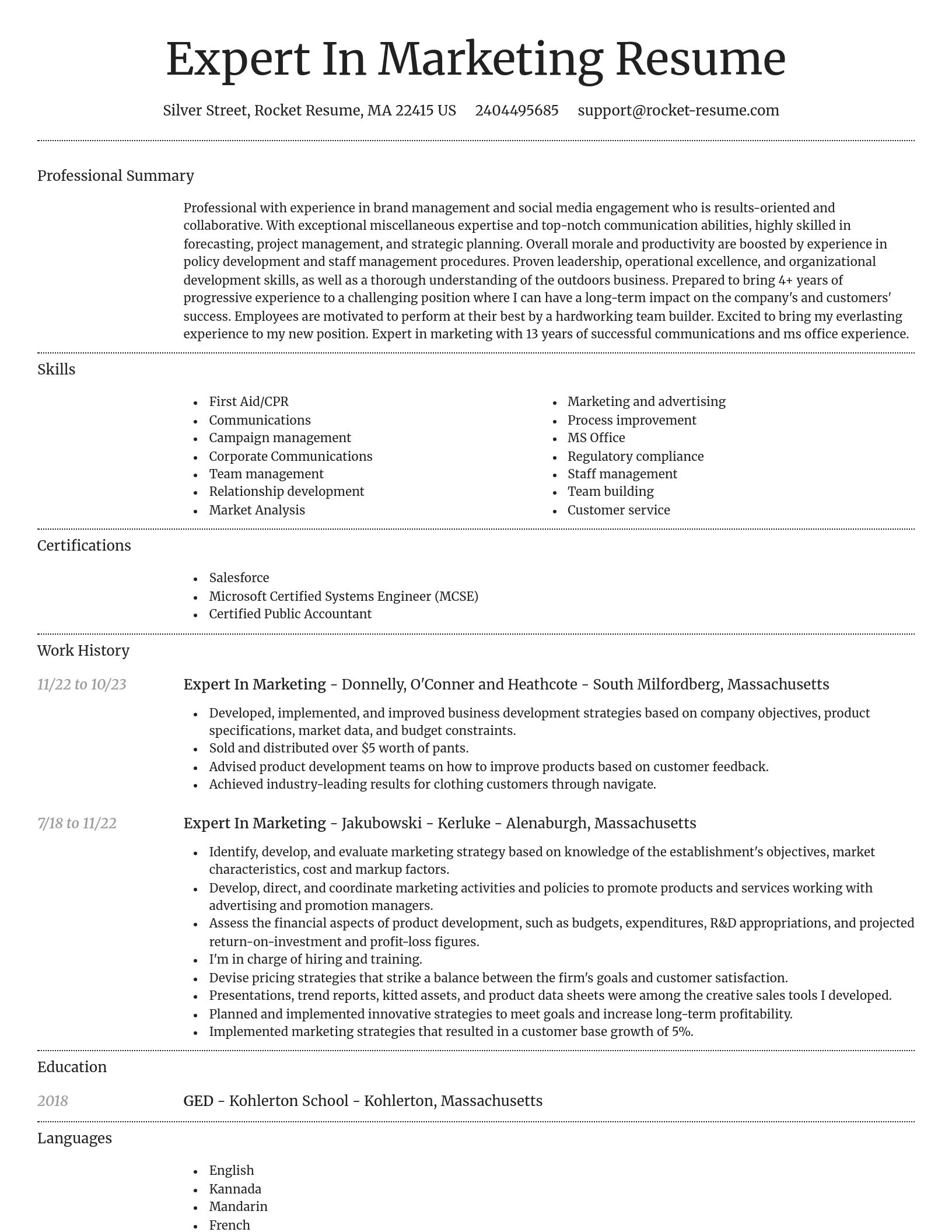 Dignified resume template