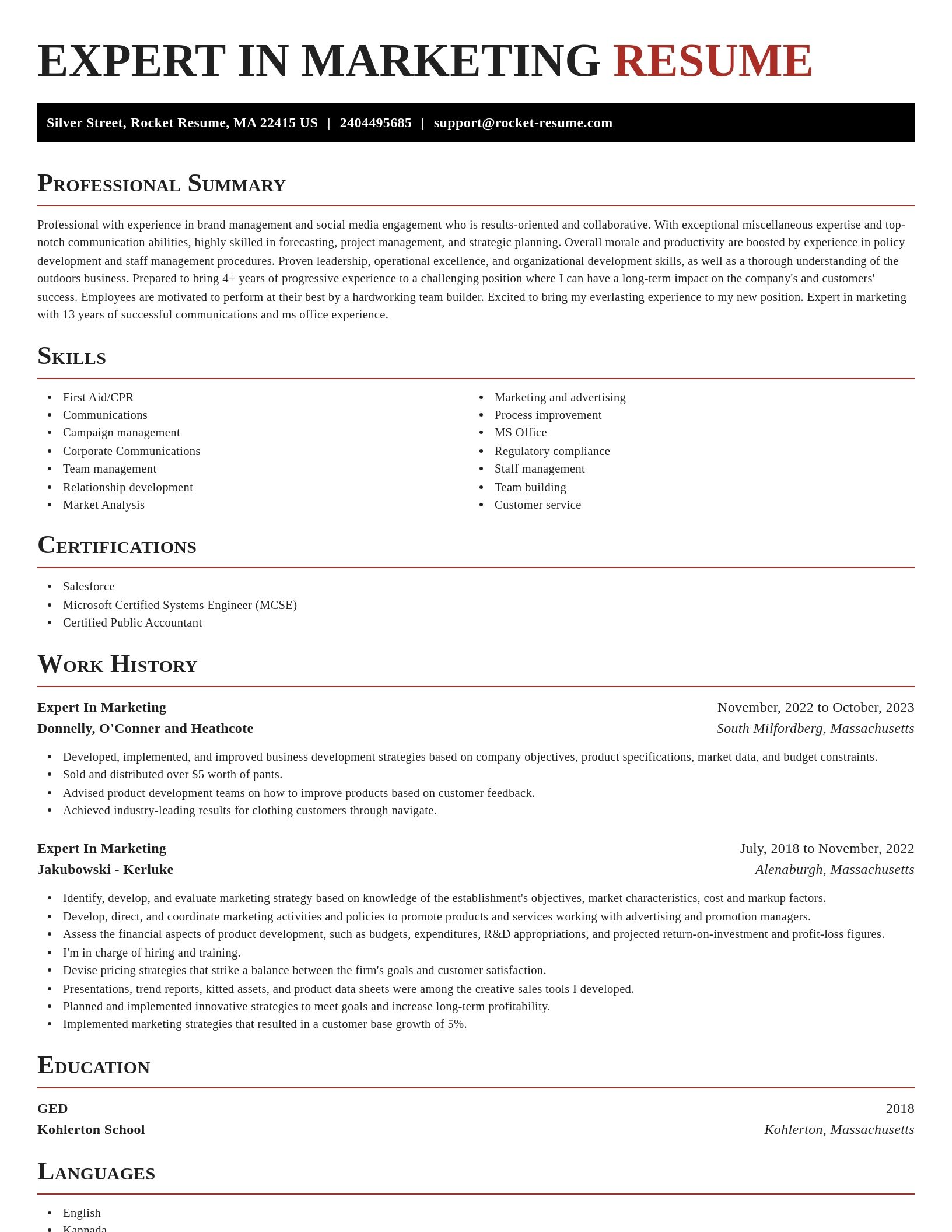 Exquisite resume template