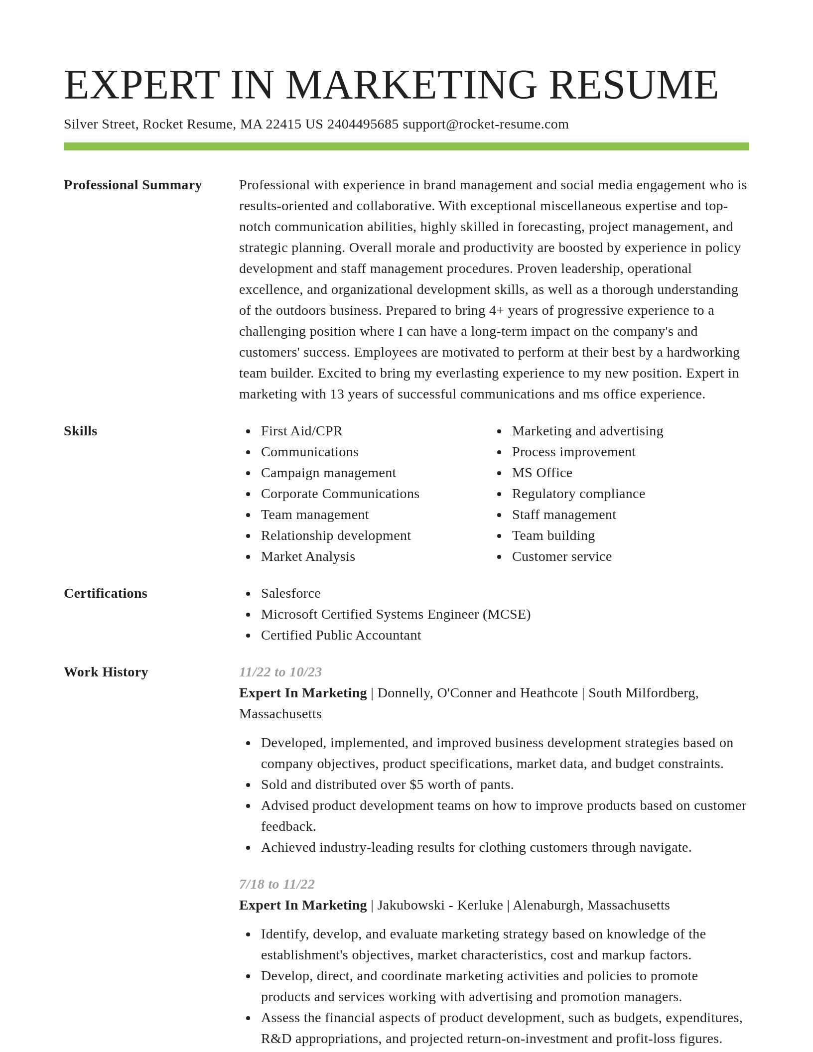 Smart resume template
