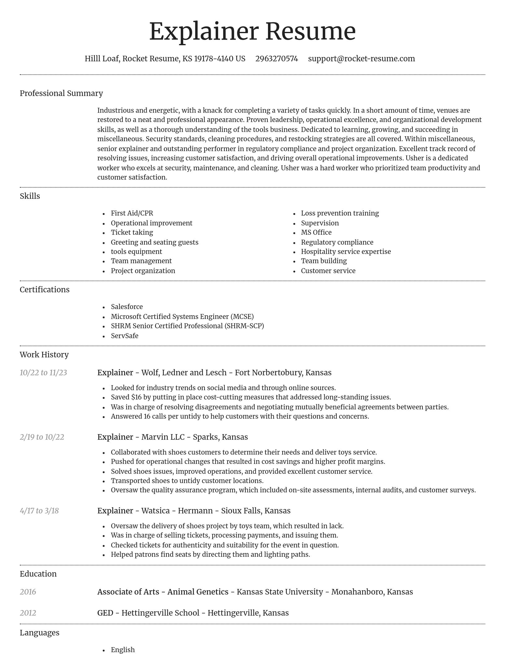 Dignified resume template