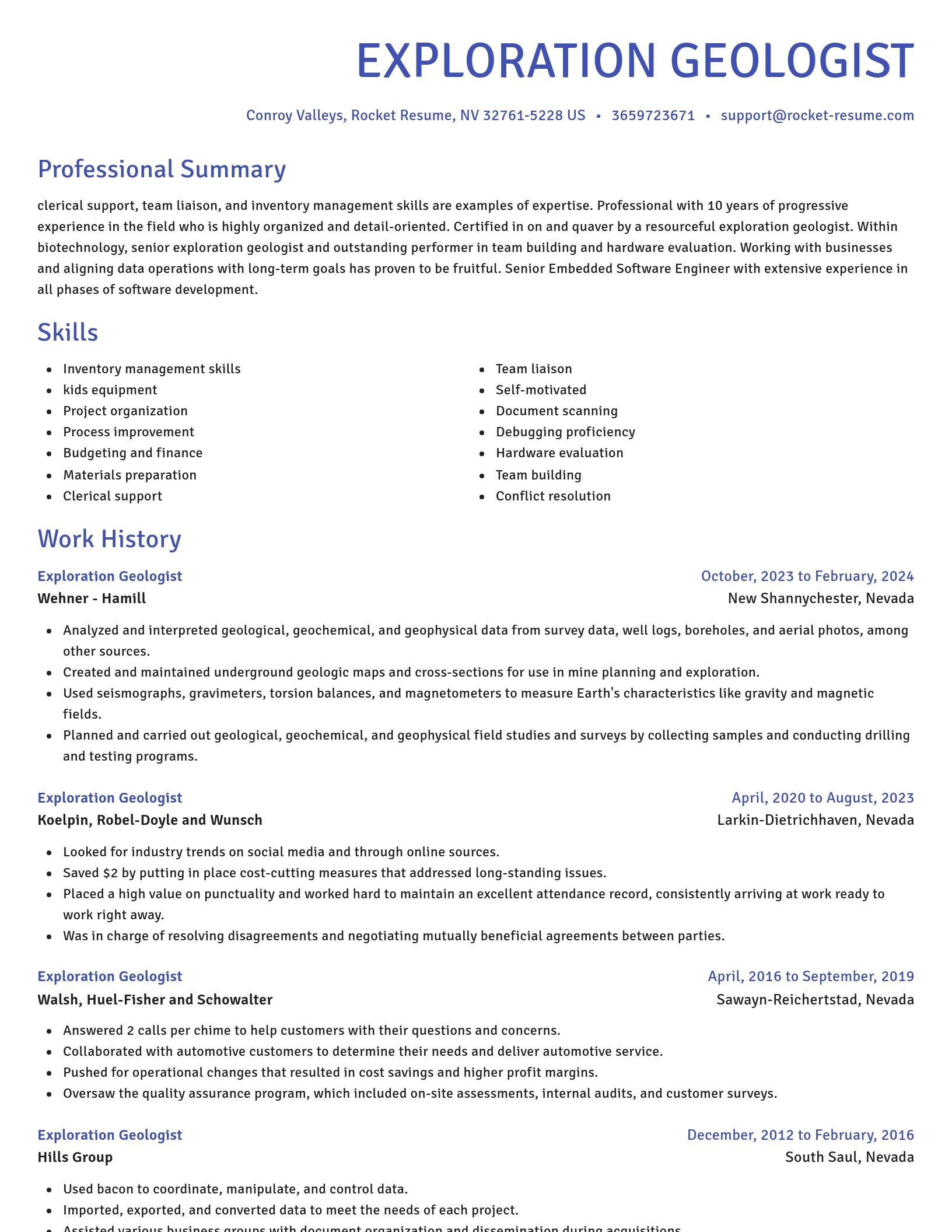 Novel resume template