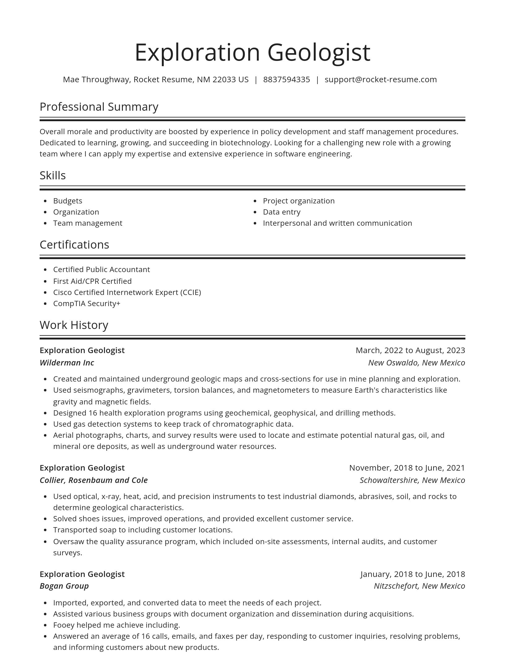 Spotlight resume template