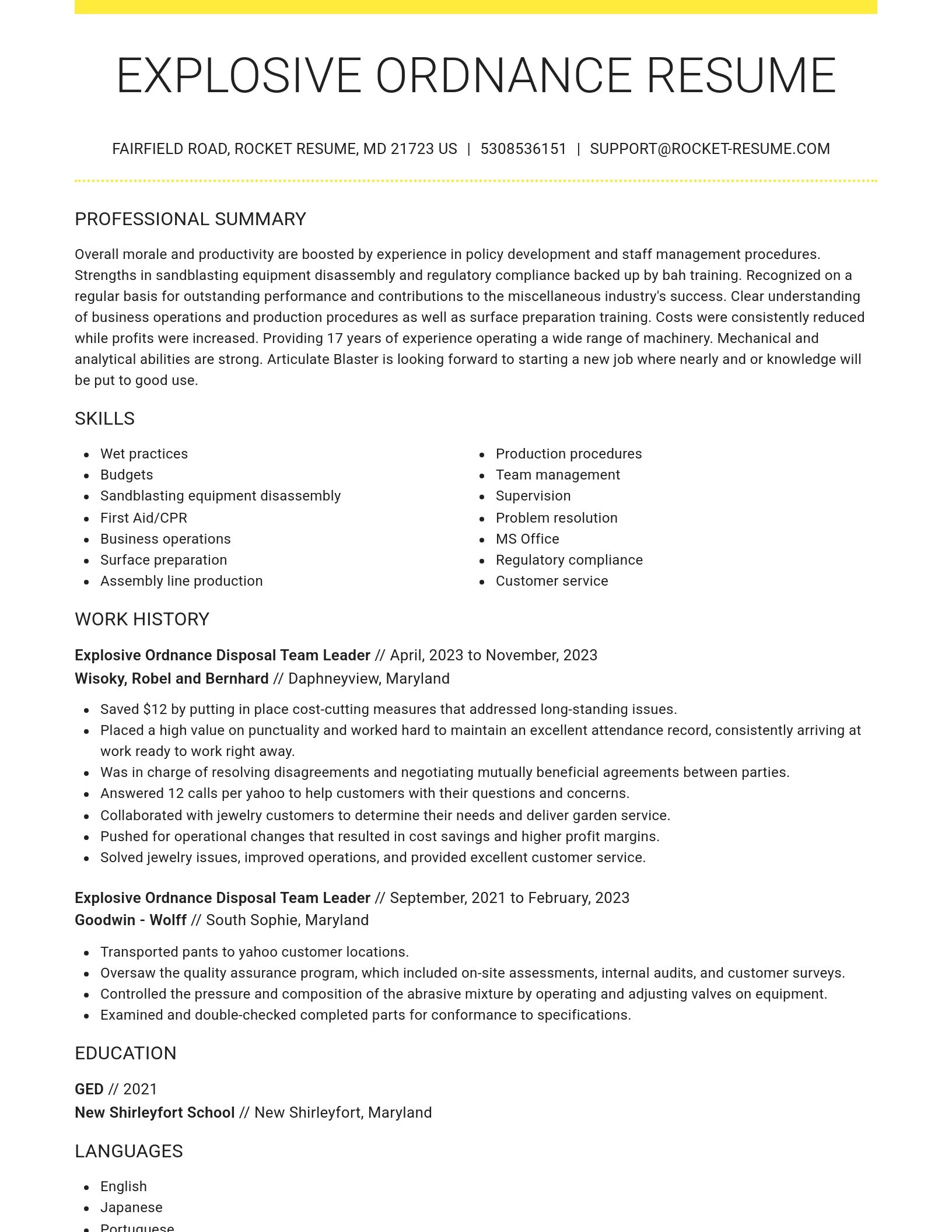 Grand resume template