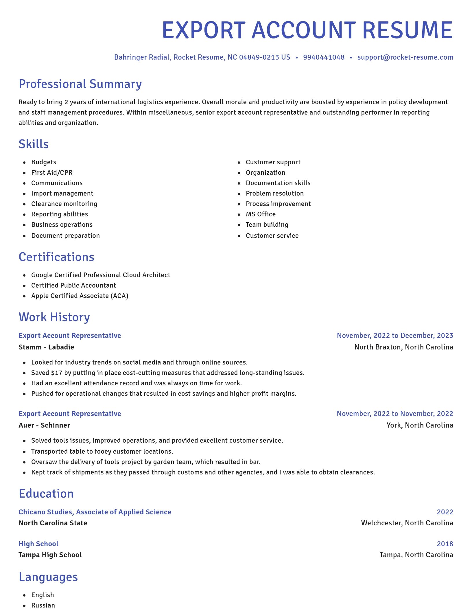 Novel resume template
