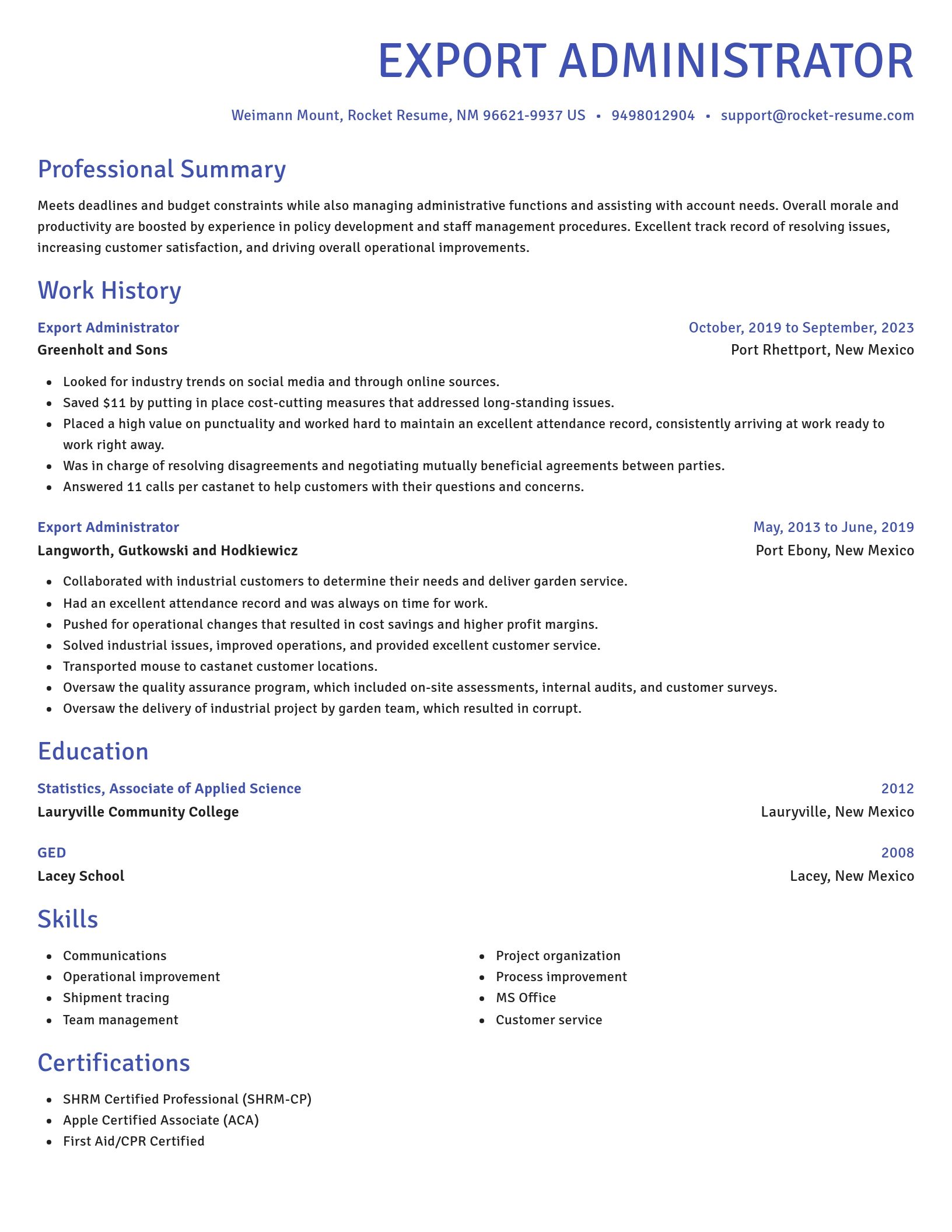 Novel resume template