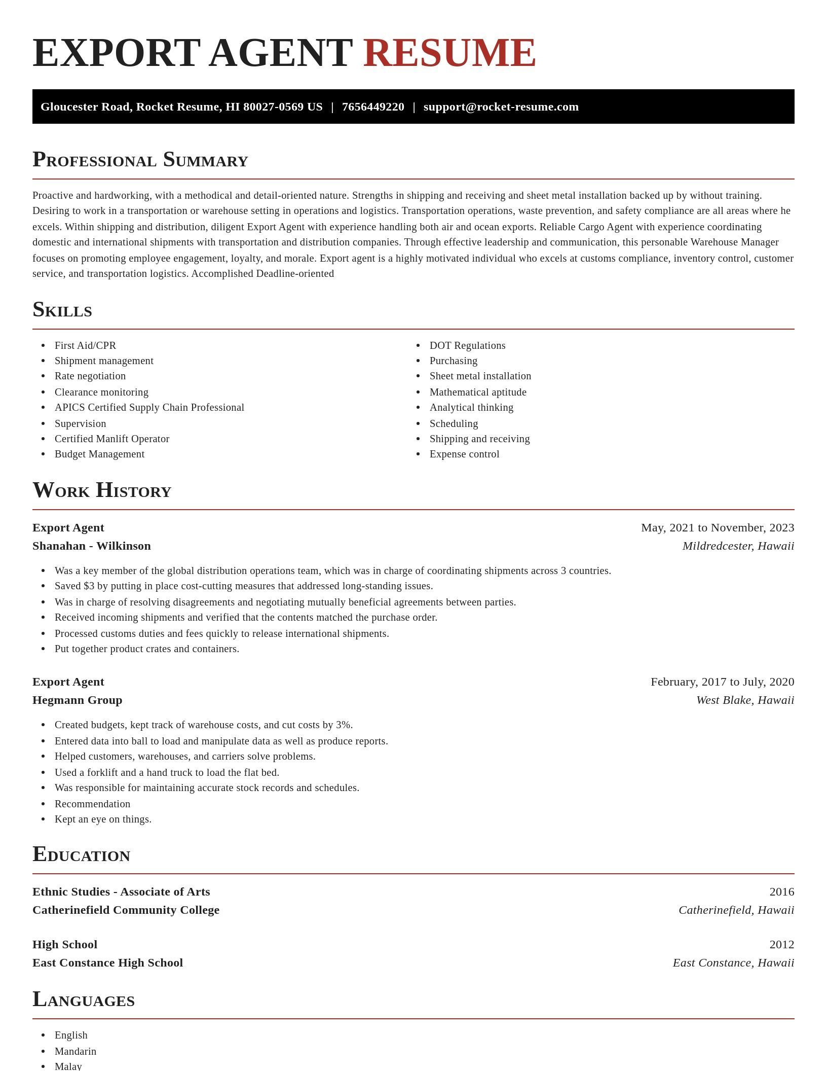 Exquisite resume template