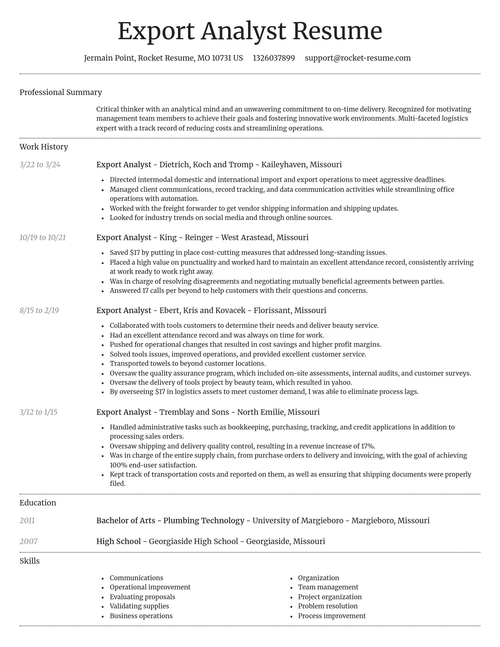 Dignified resume template