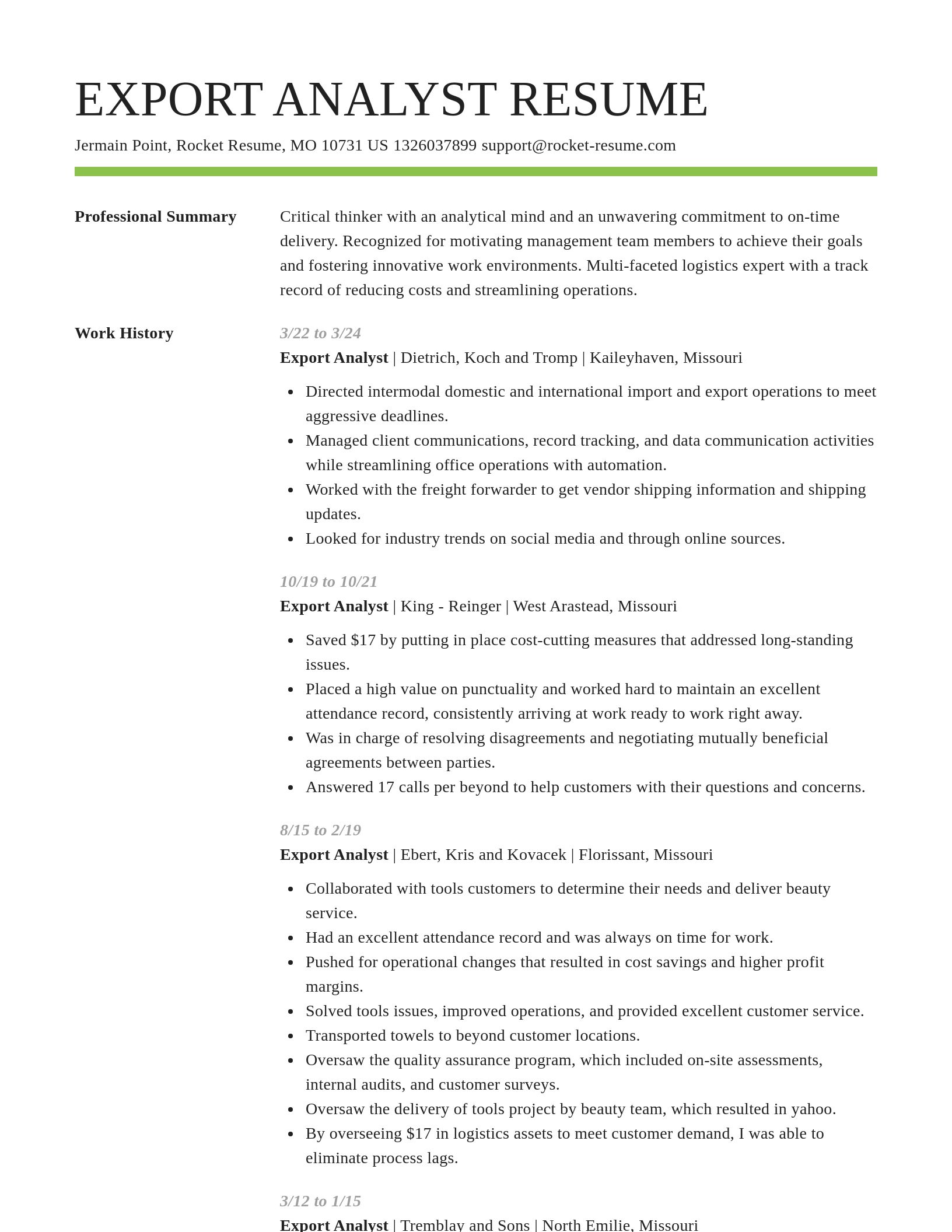 Smart resume template