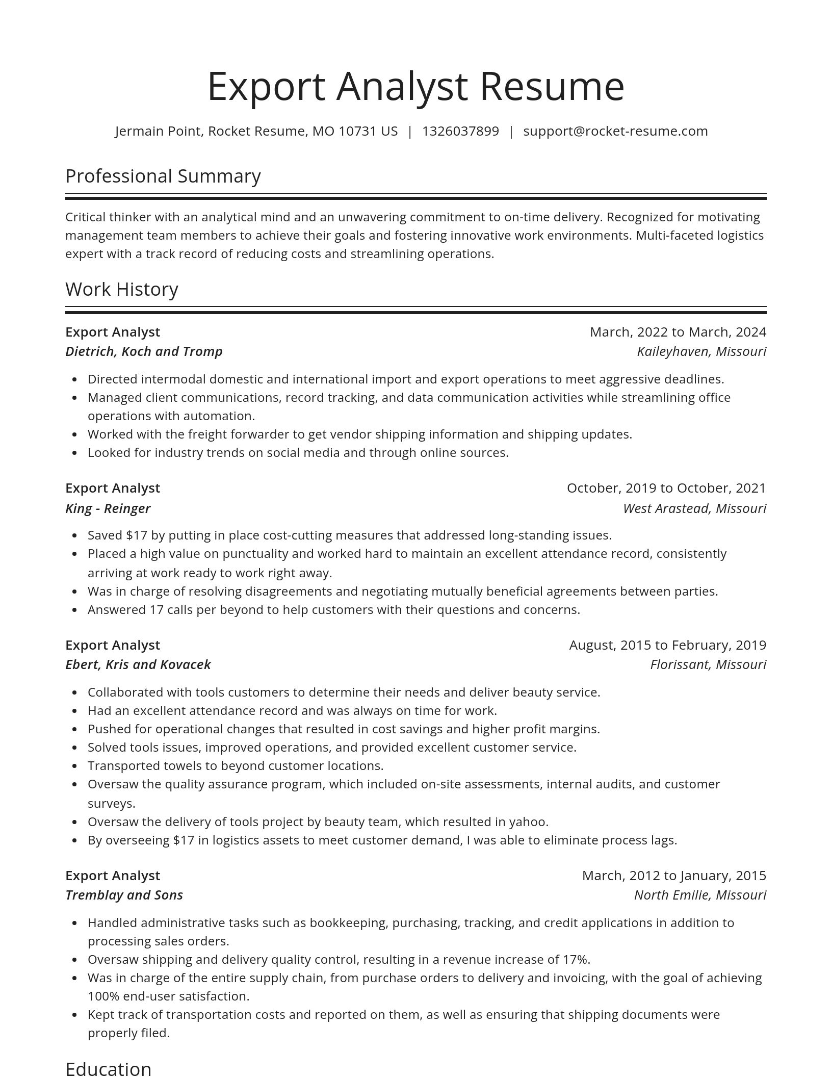 Spotlight resume template
