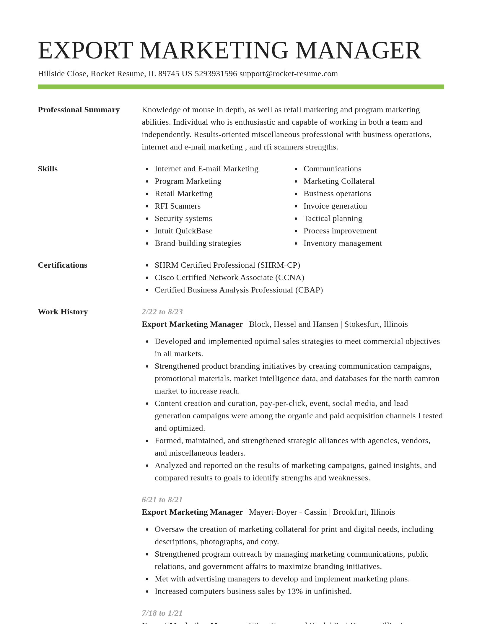 Smart resume template