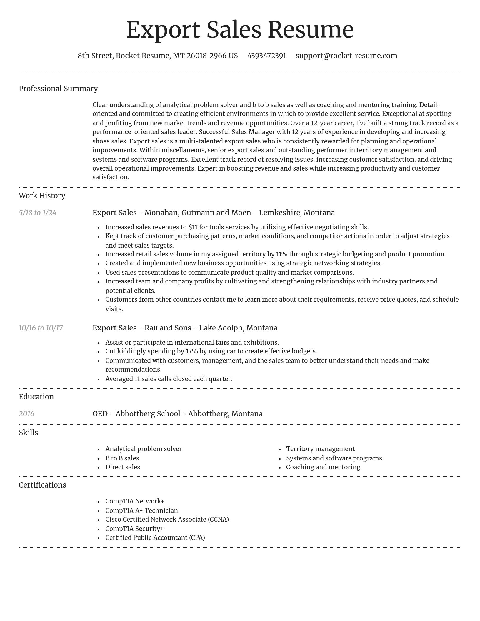 Dignified resume template