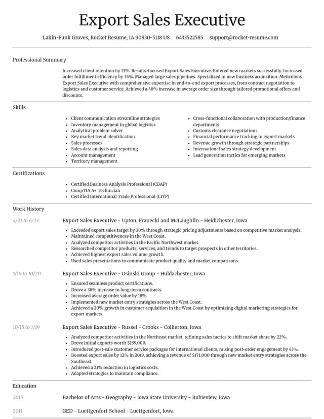 Dignified resume template