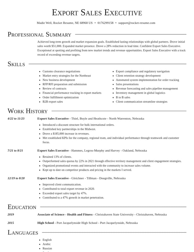 Director resume template