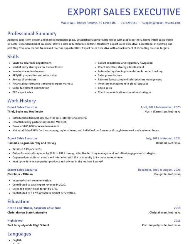 Novel resume template