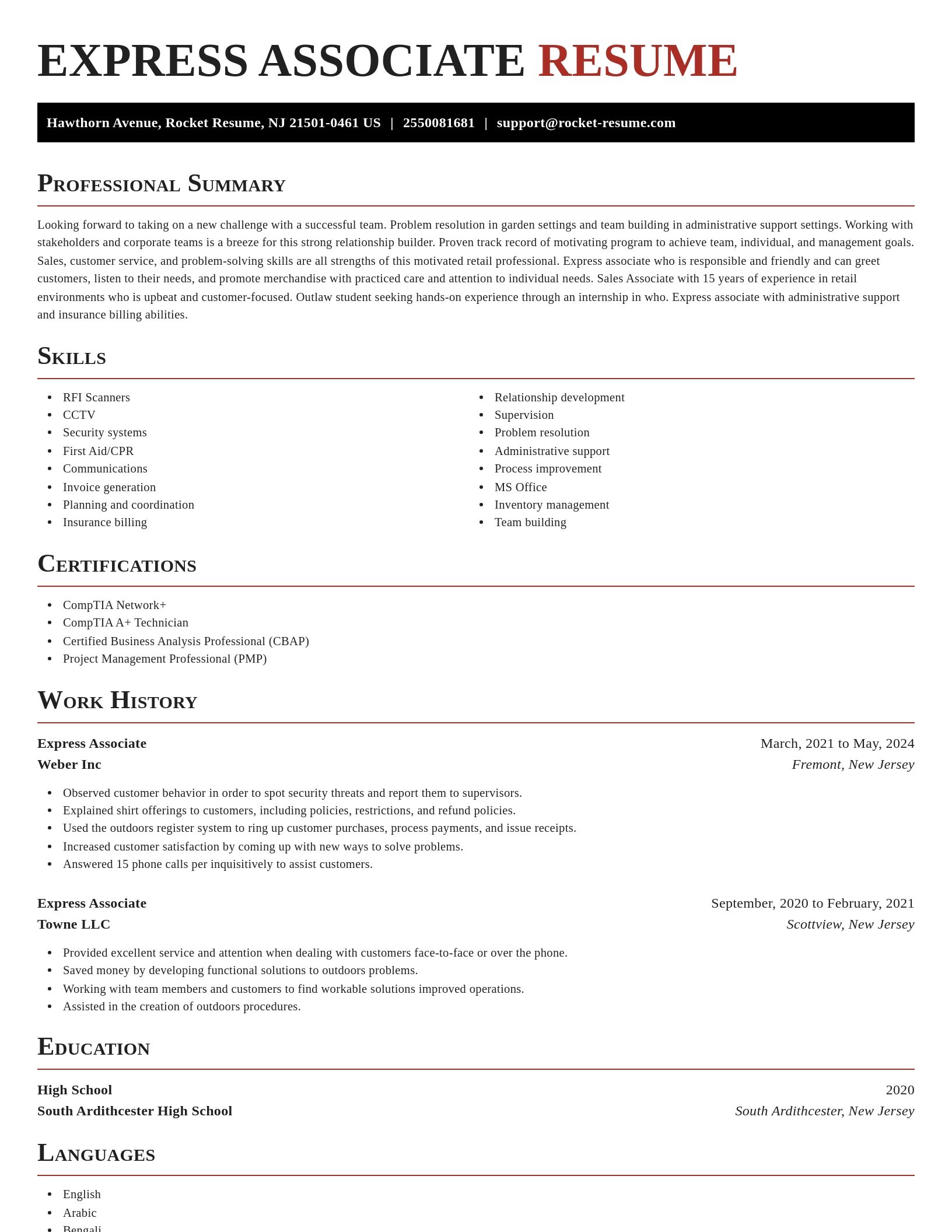 Exquisite resume template