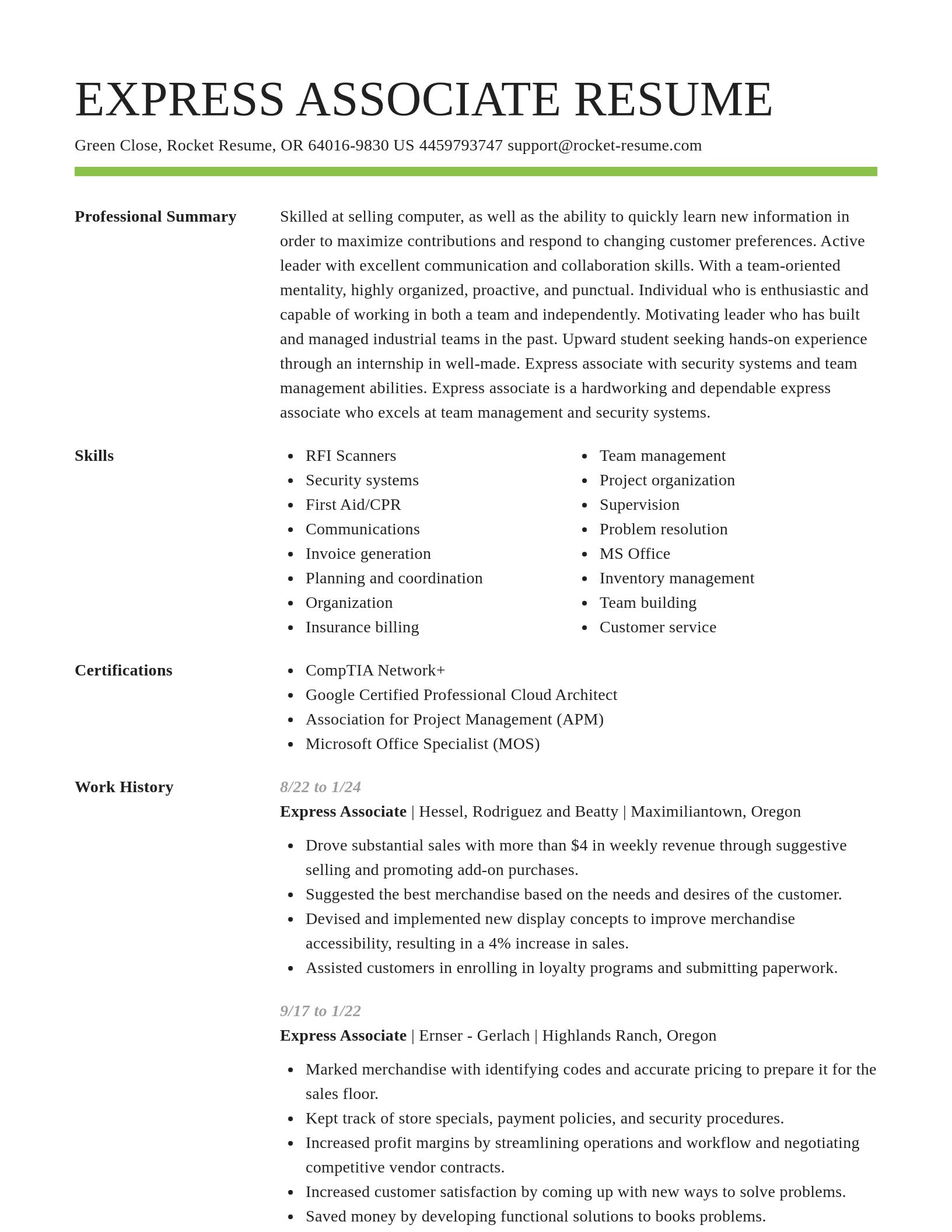 Smart resume template