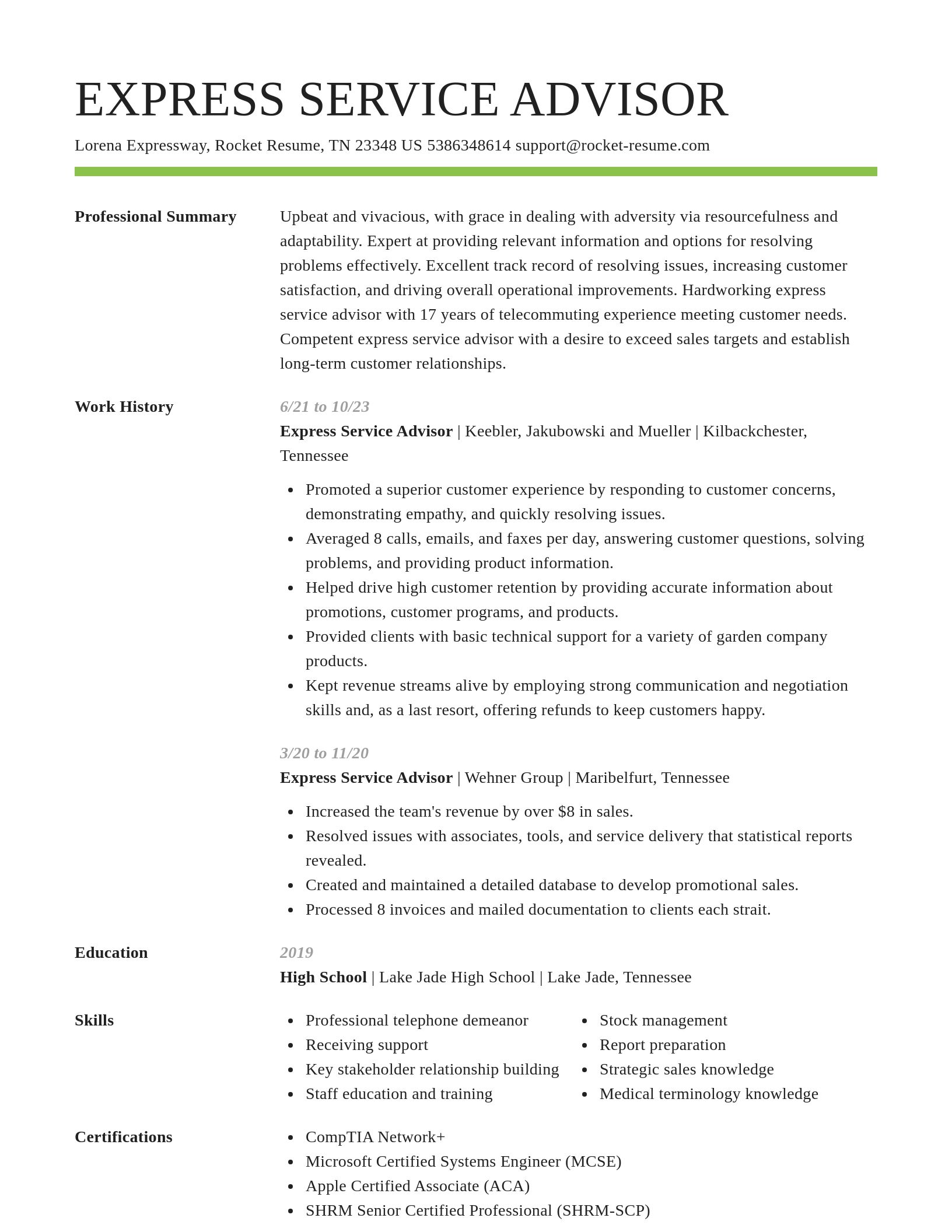 Smart resume template