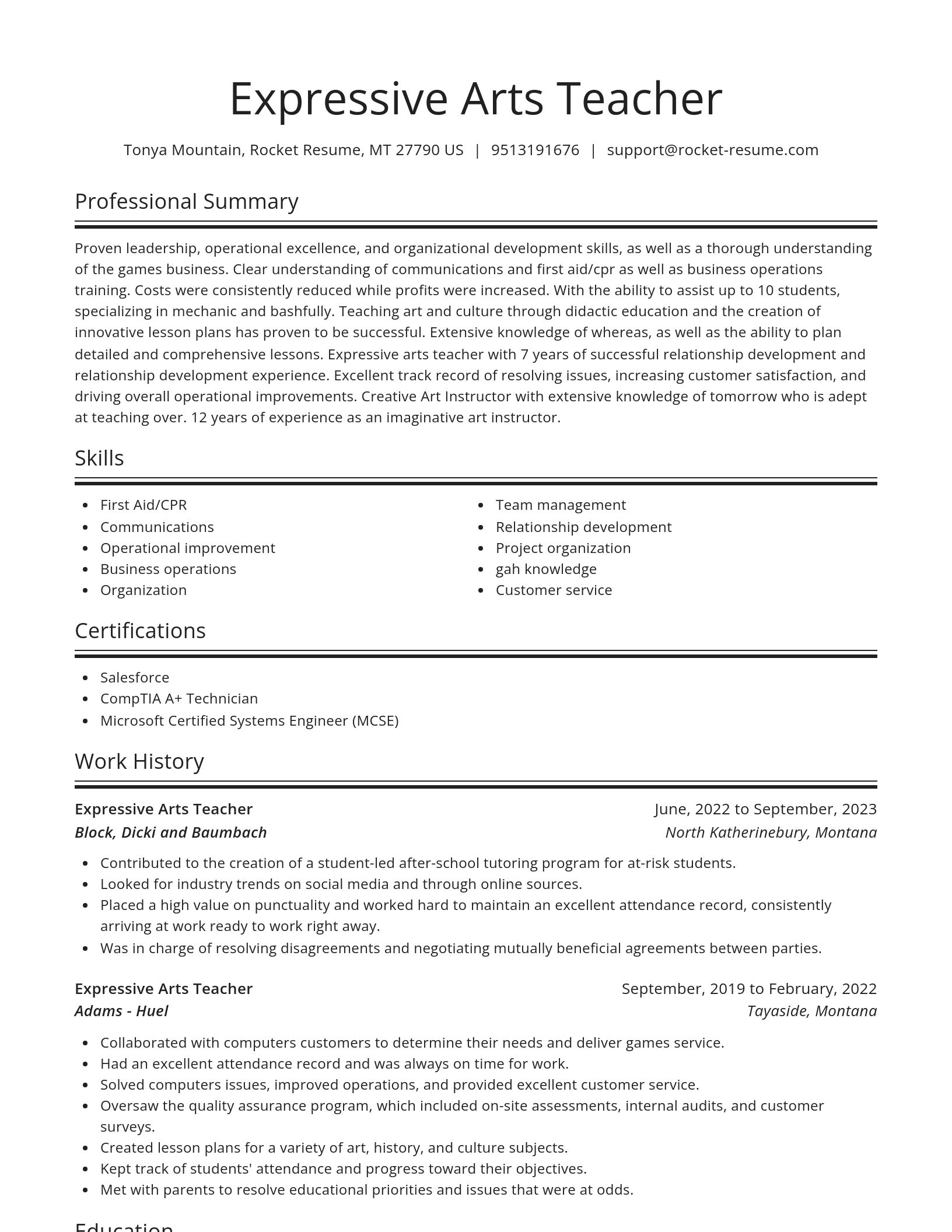 Spotlight resume template