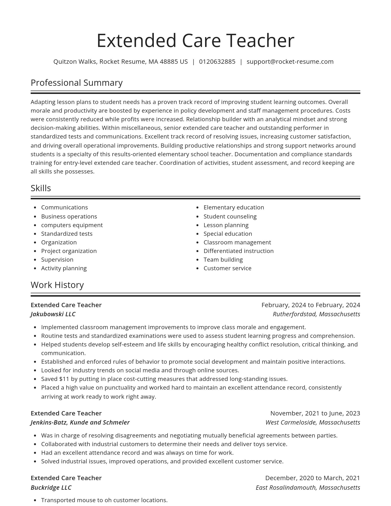 Spotlight resume template