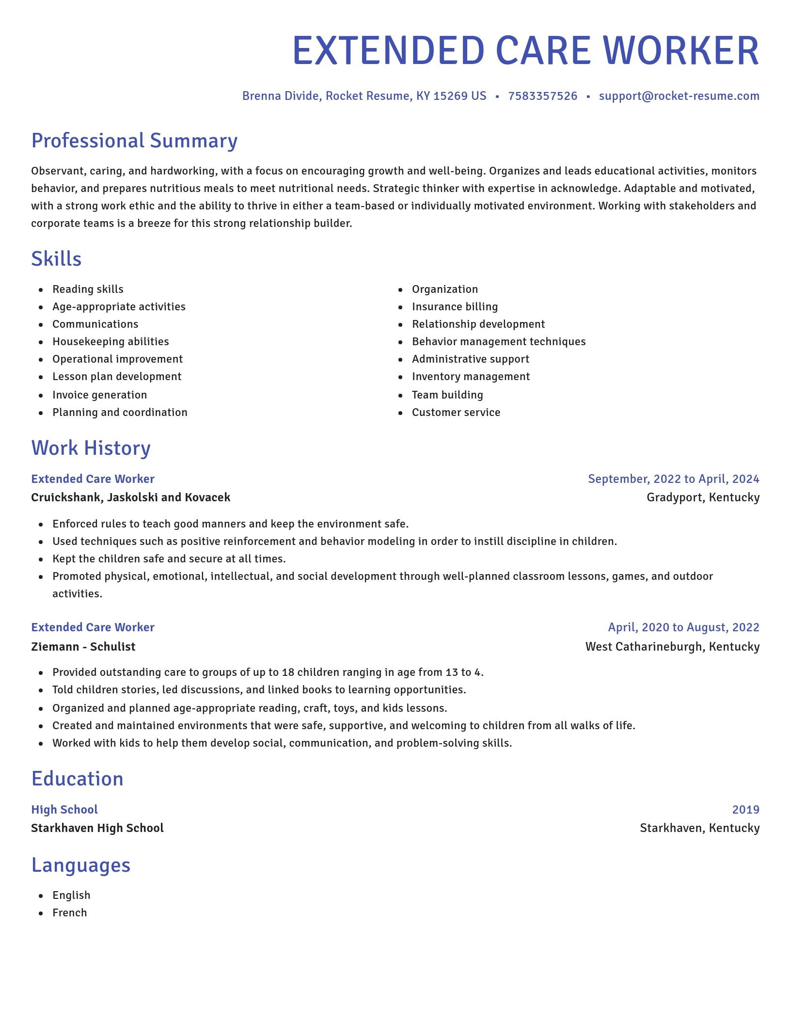 Novel resume template