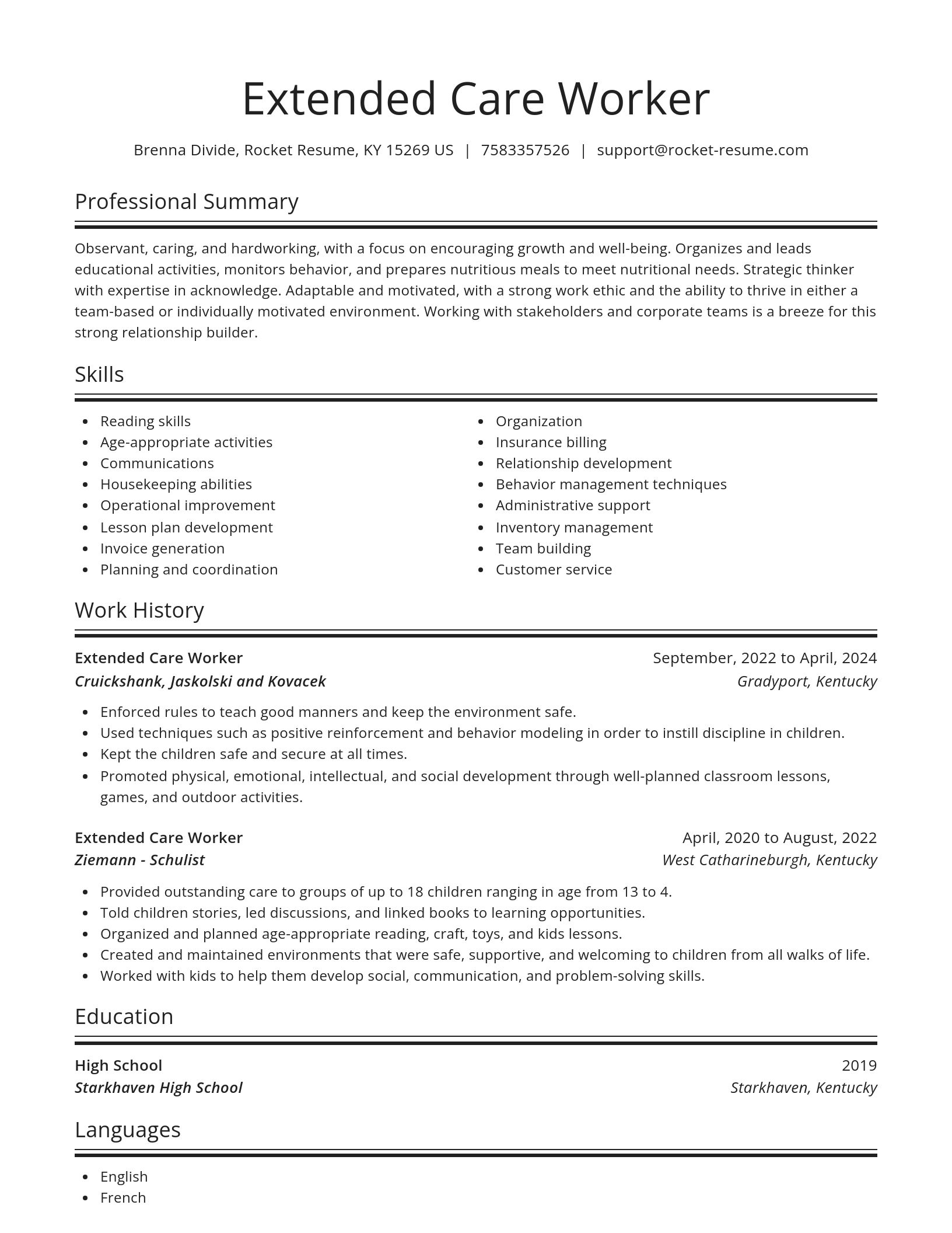Spotlight resume template