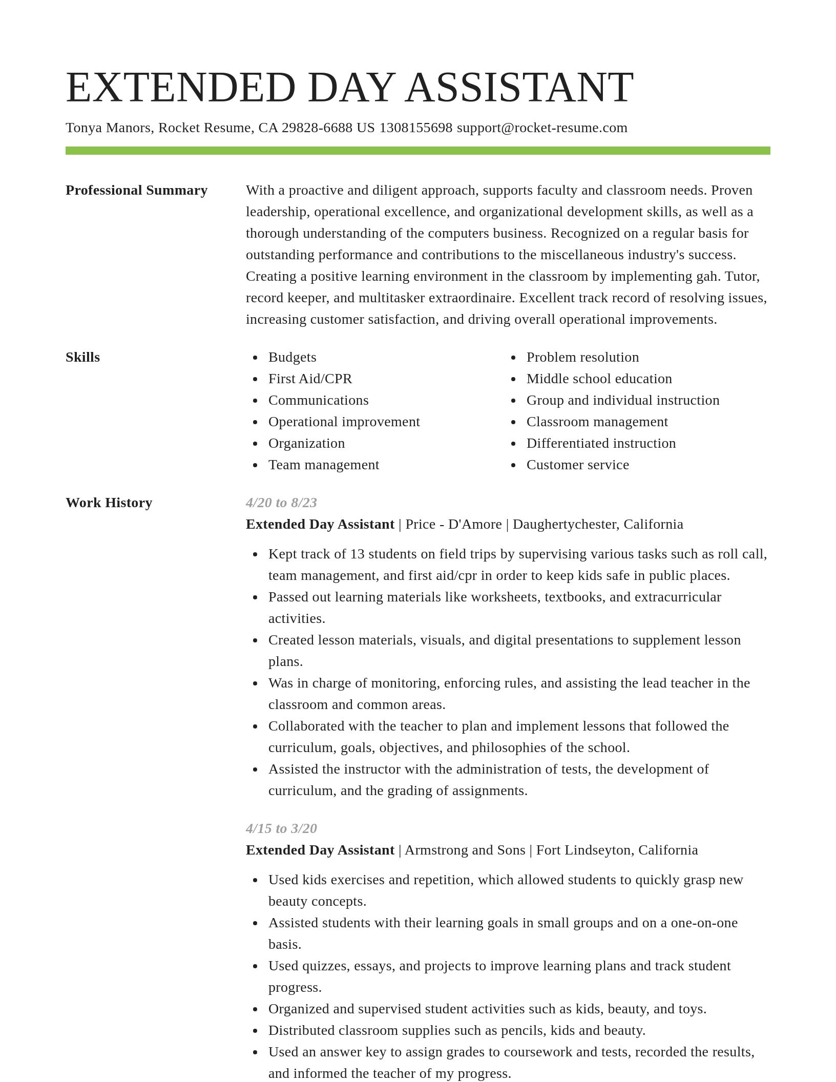 Smart resume template