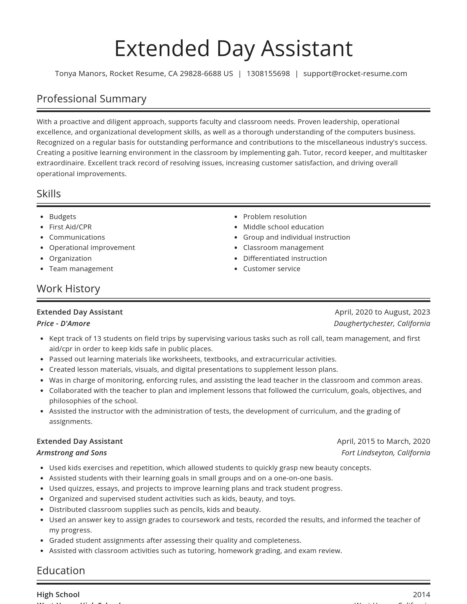 Spotlight resume template