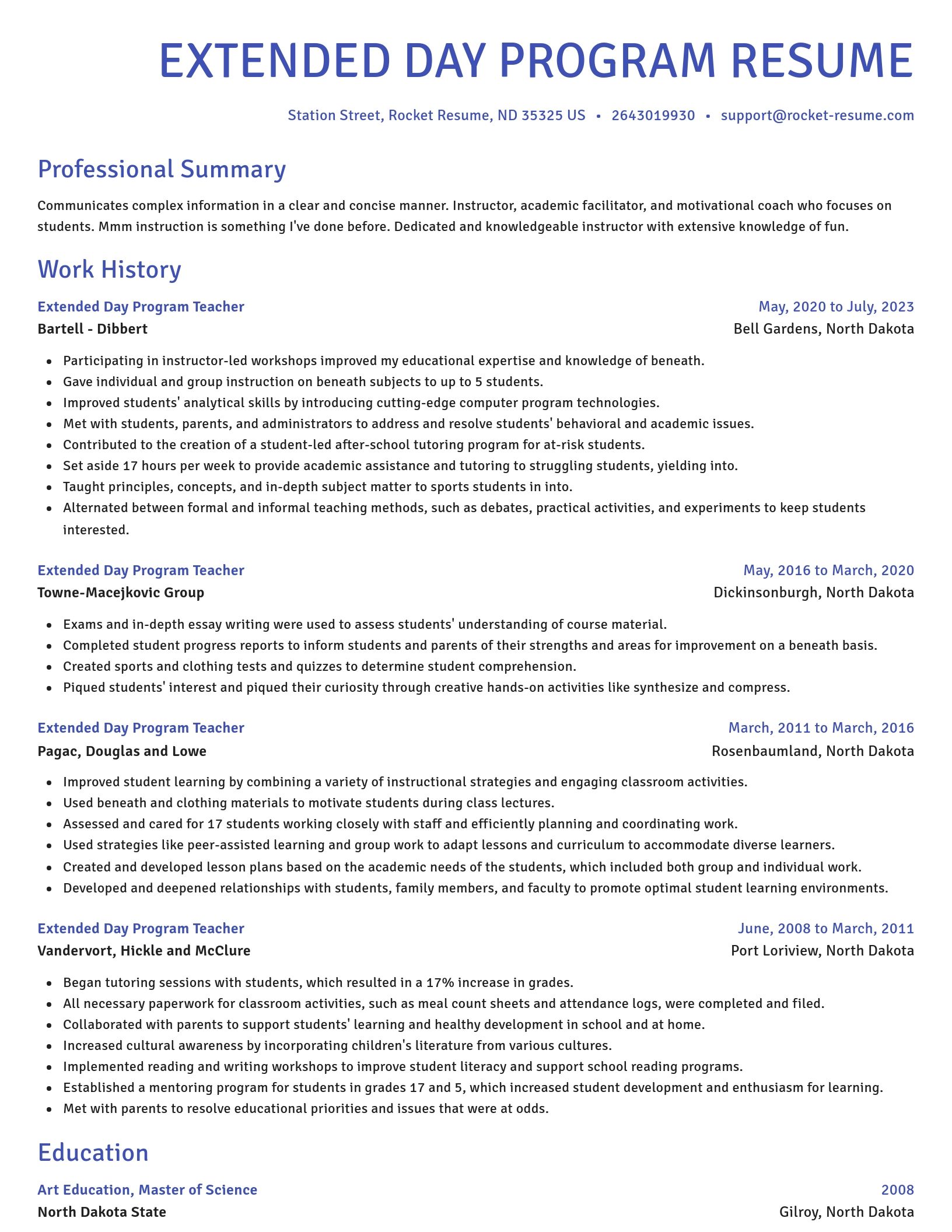 Novel resume template