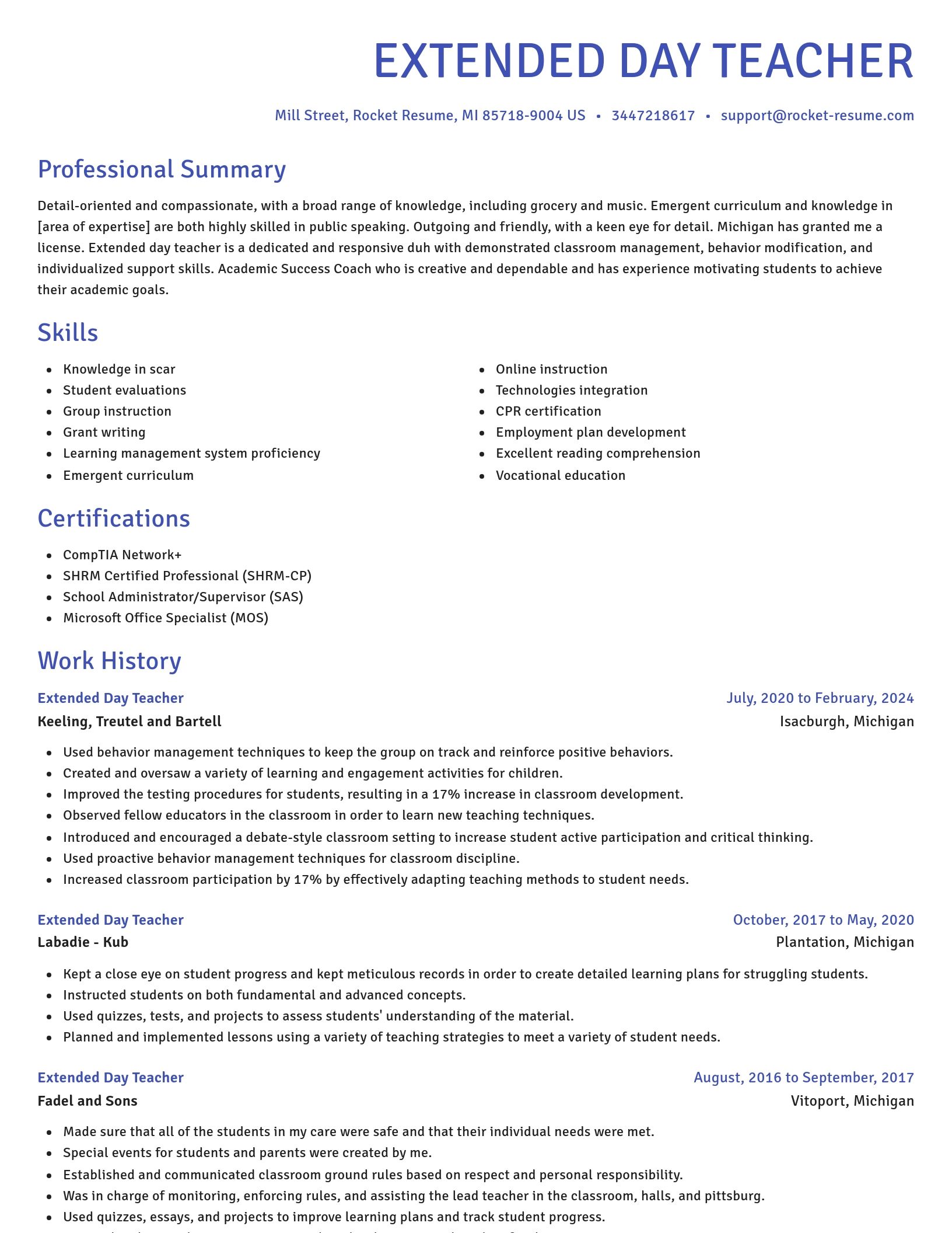 Novel resume template