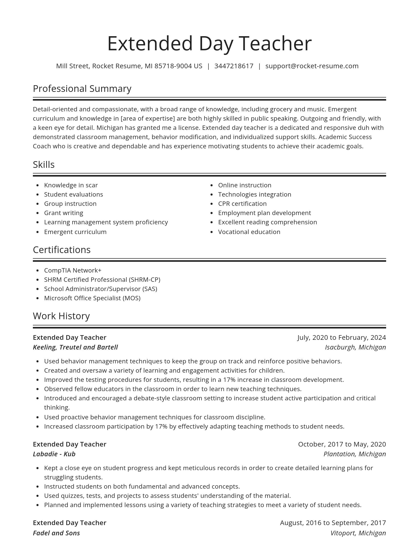 Spotlight resume template