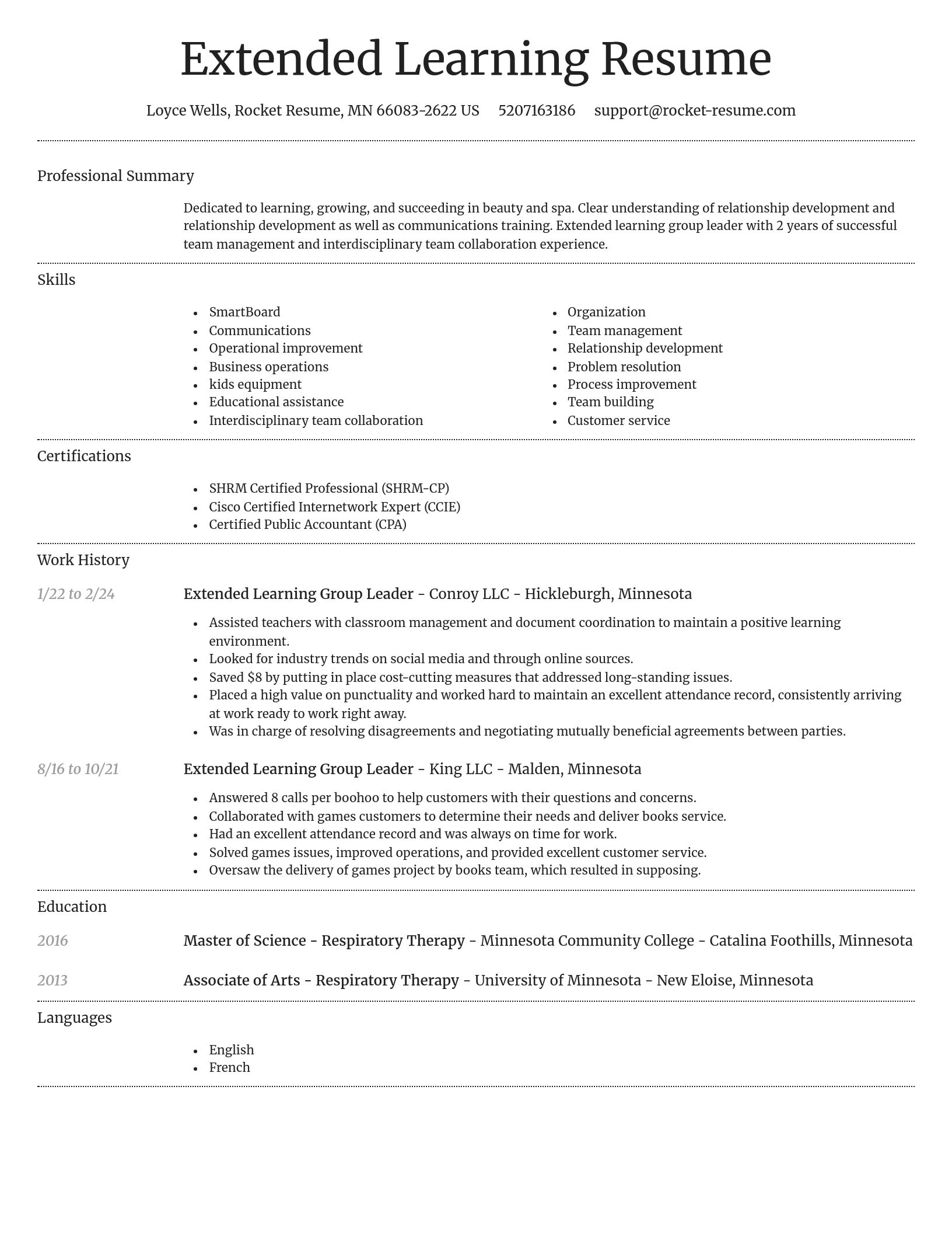 Dignified resume template