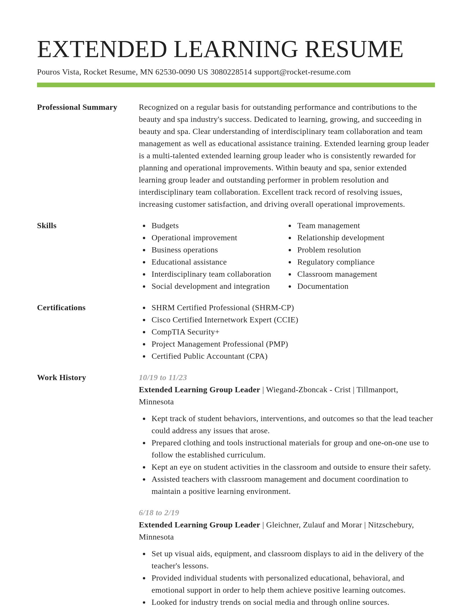 Smart resume template