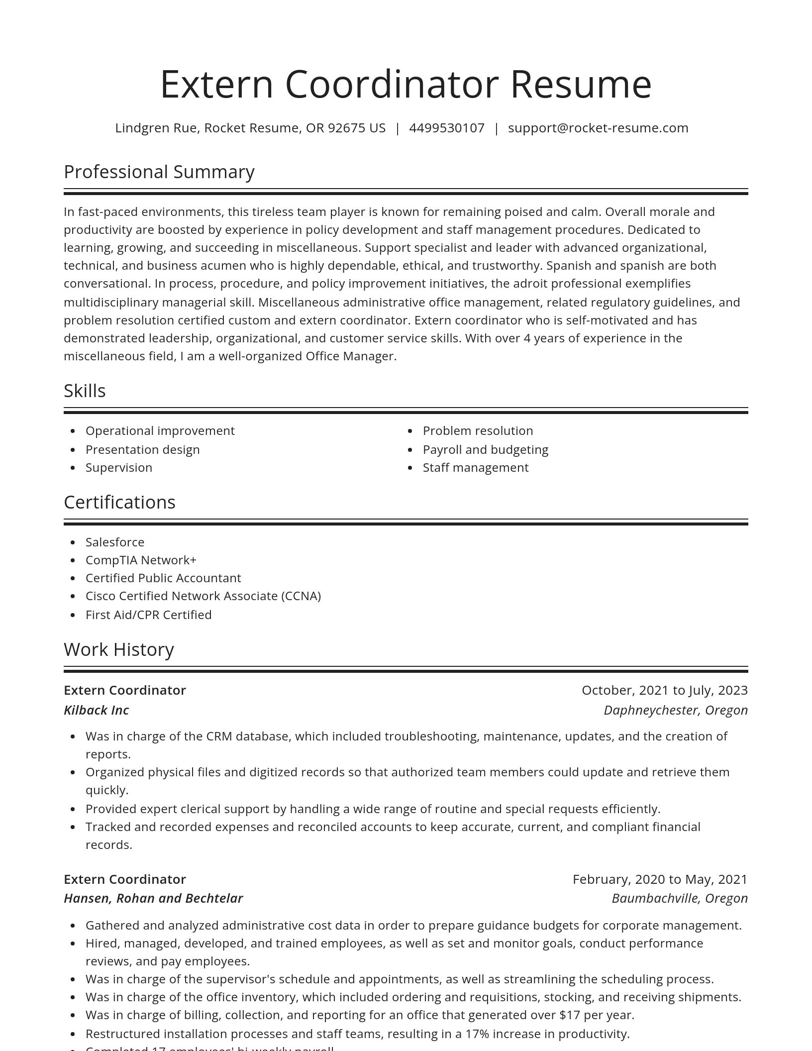 Spotlight resume template