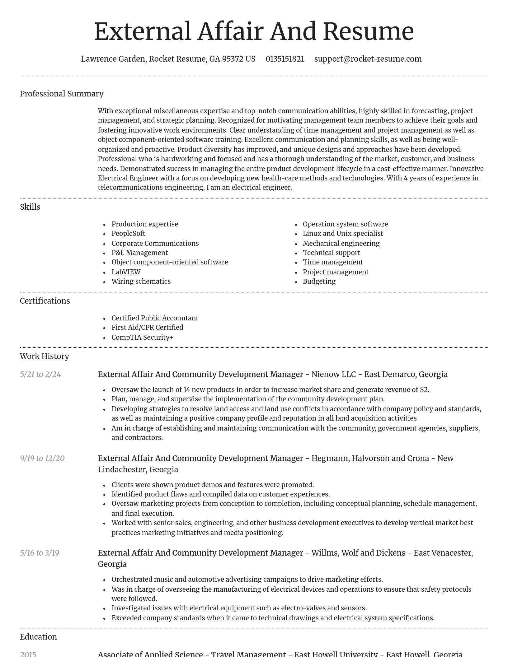 Dignified resume template
