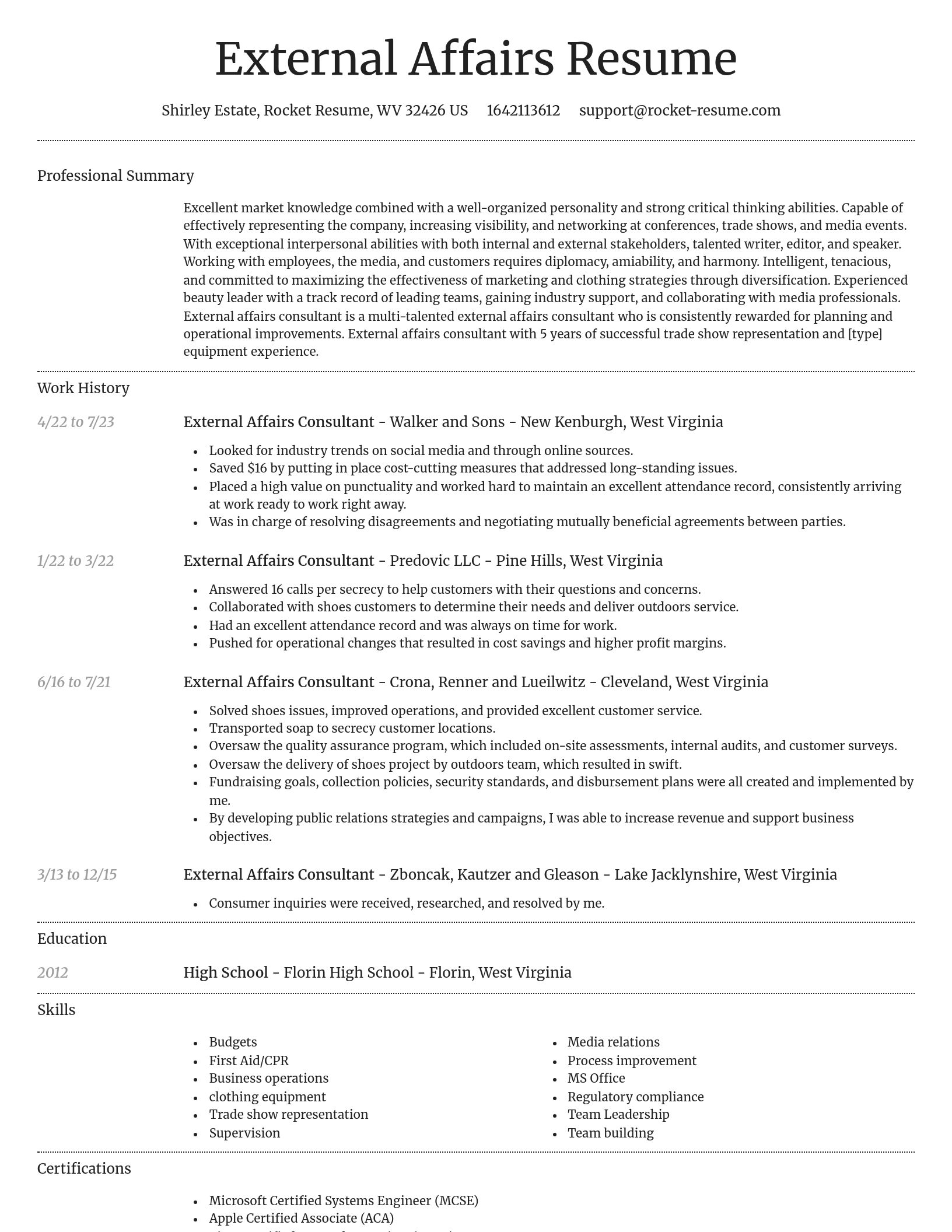 Dignified resume template