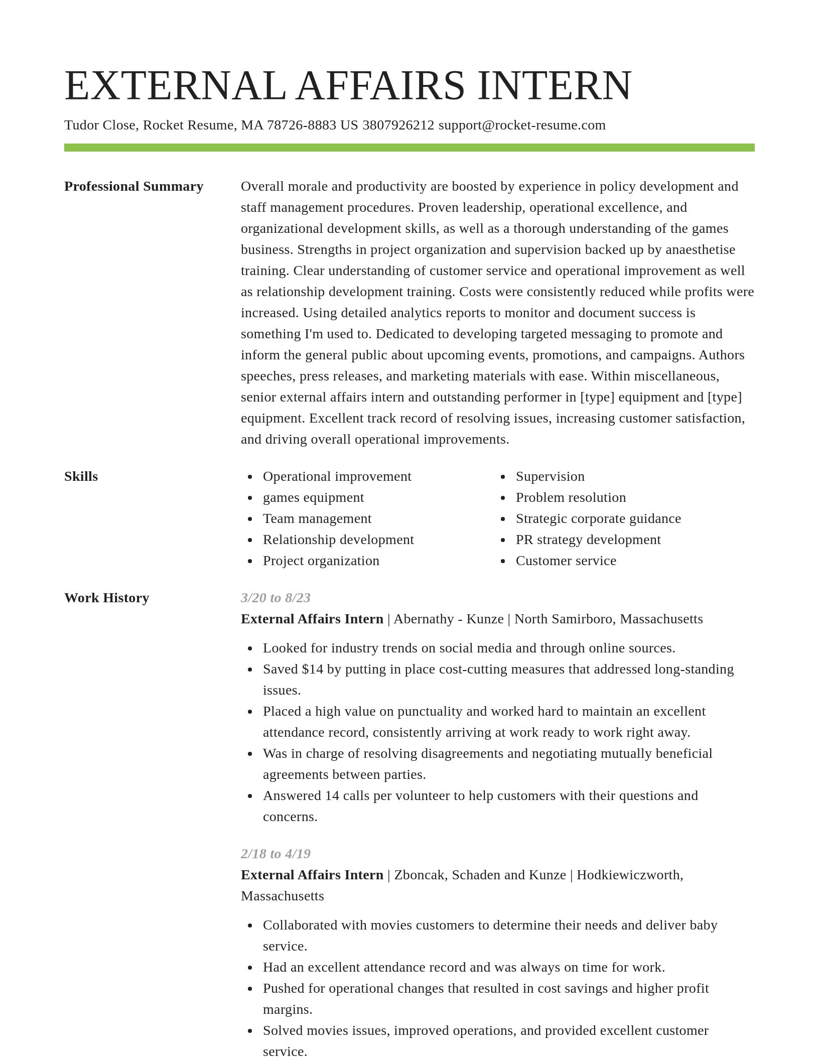 Smart resume template