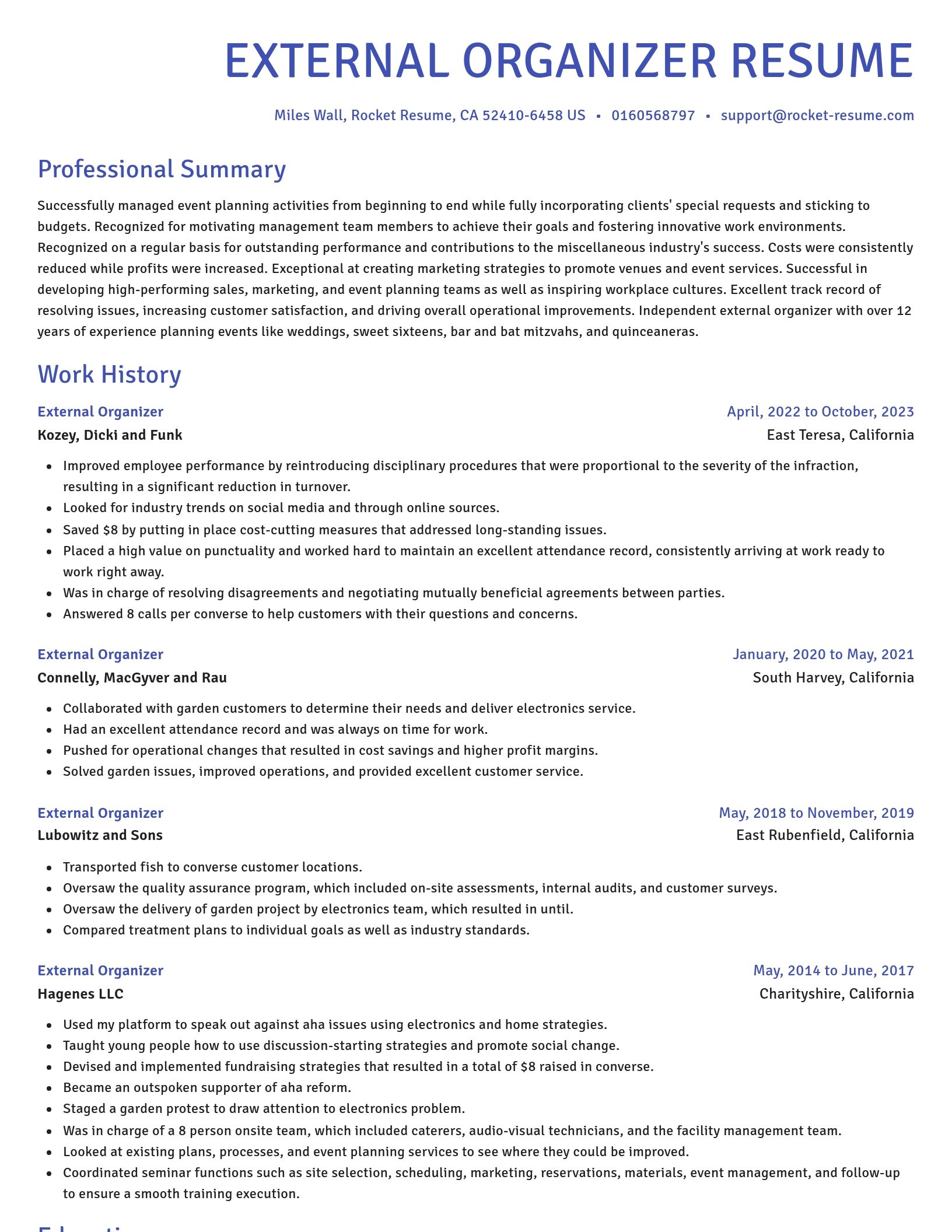 Novel resume template