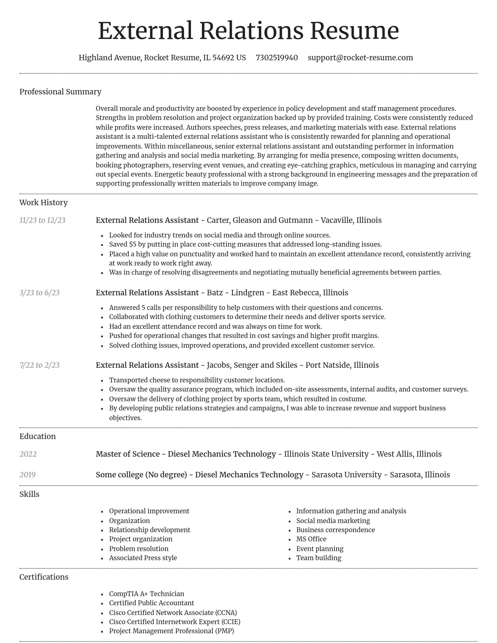 Dignified resume template