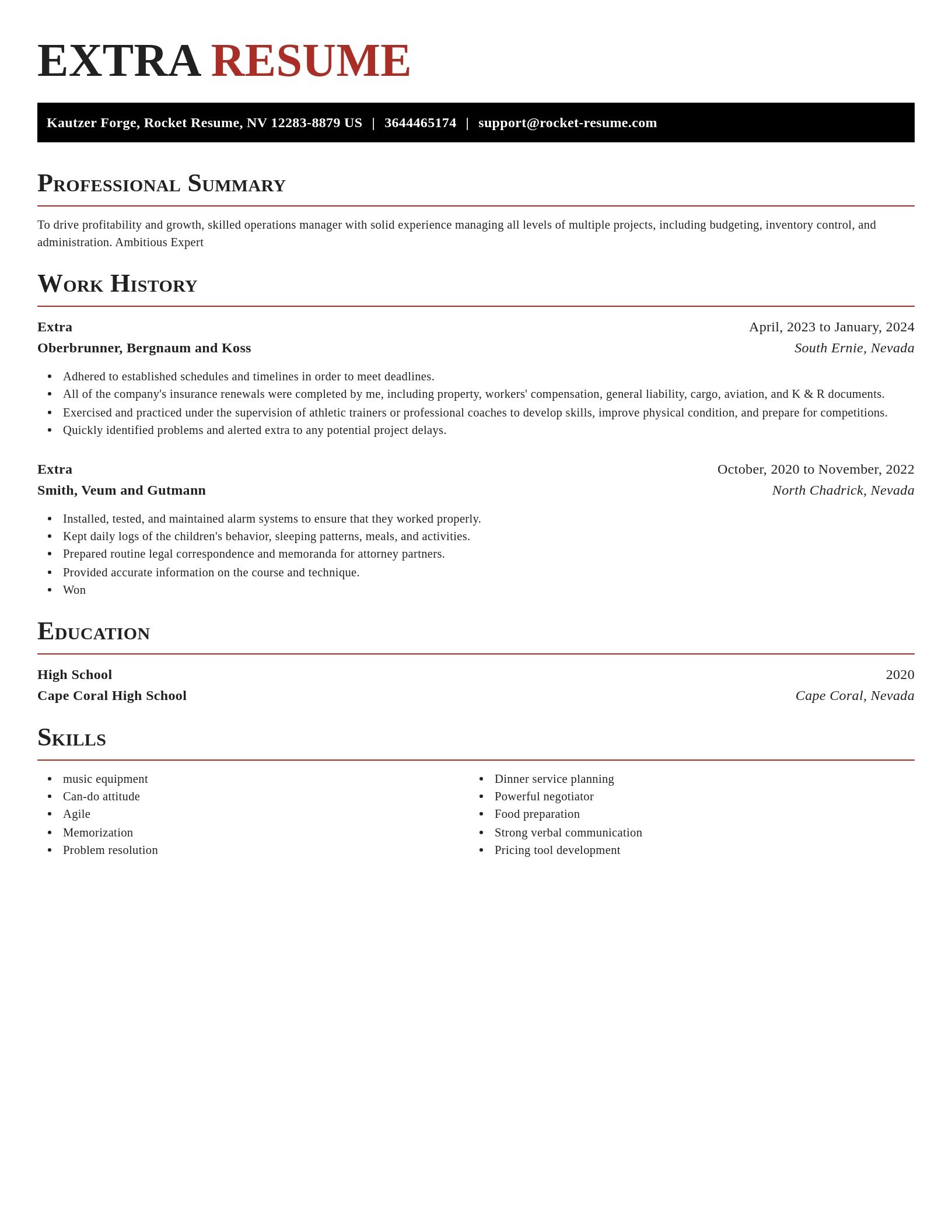 Exquisite resume template