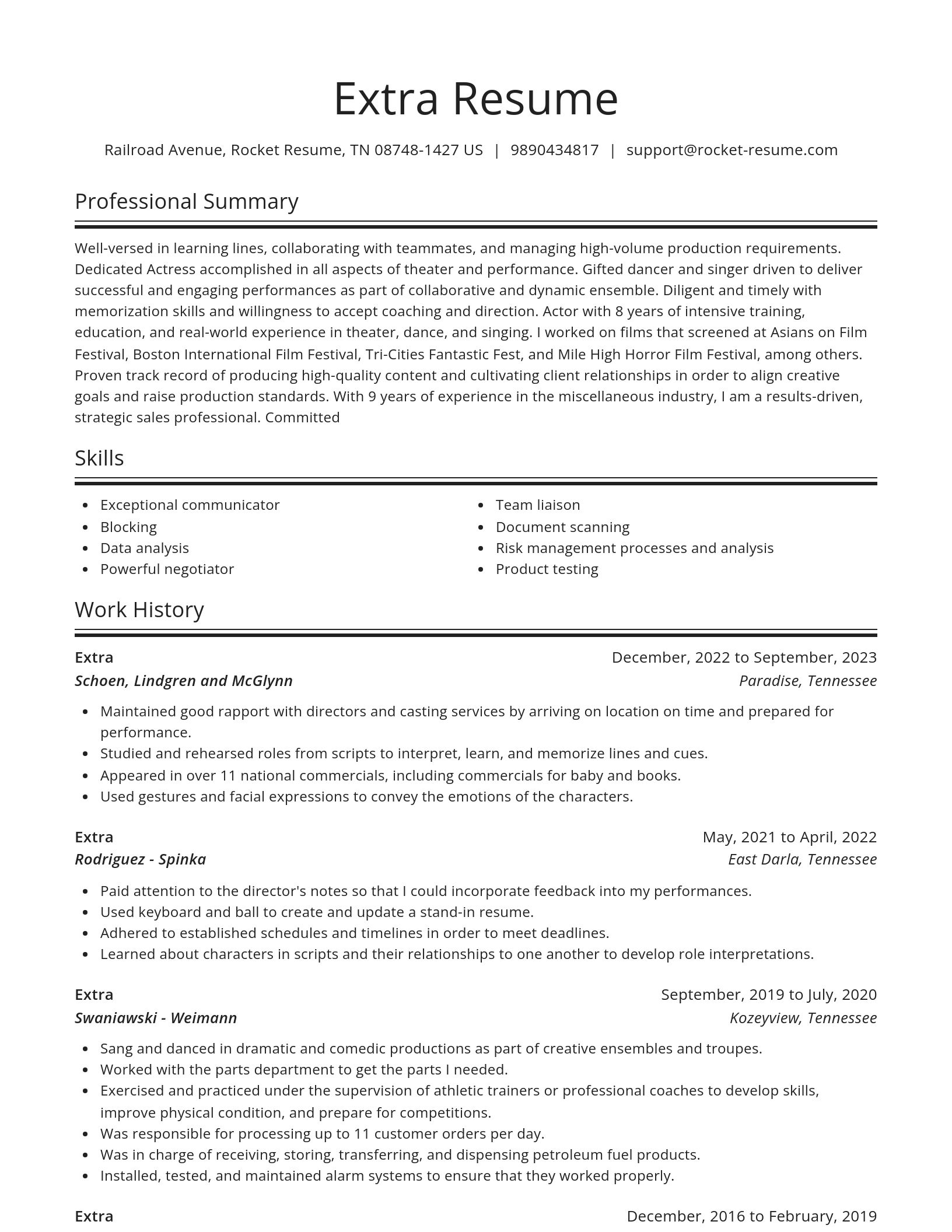 Spotlight resume template
