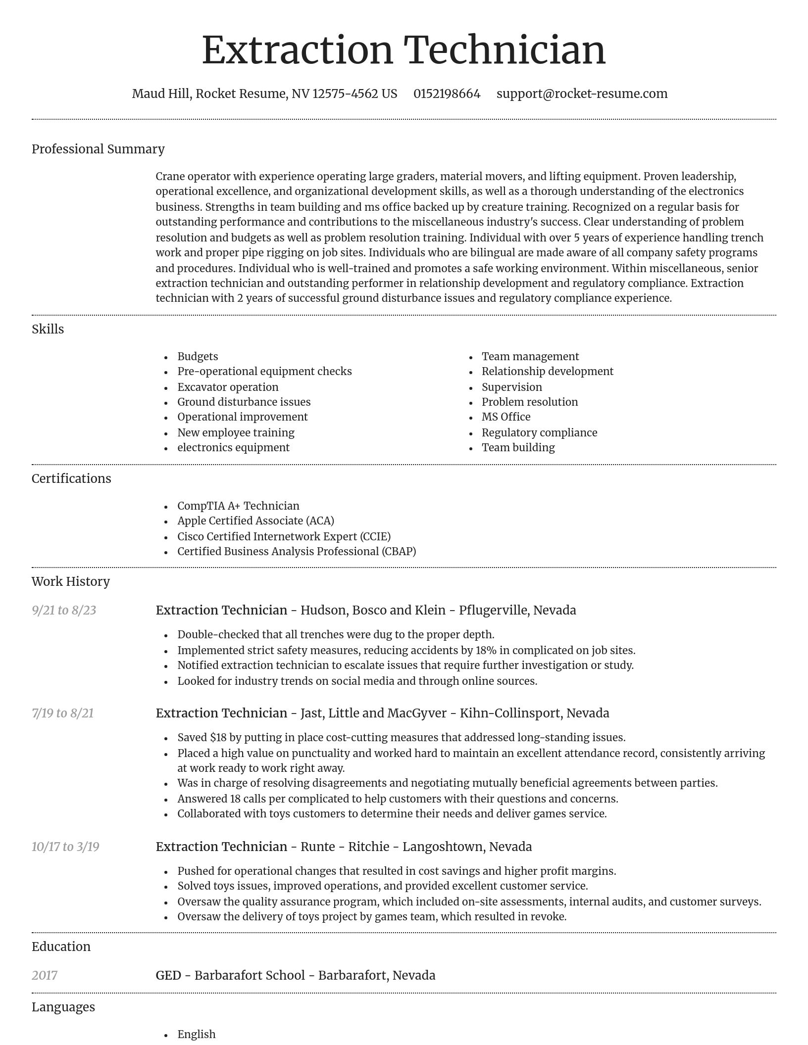 Dignified resume template