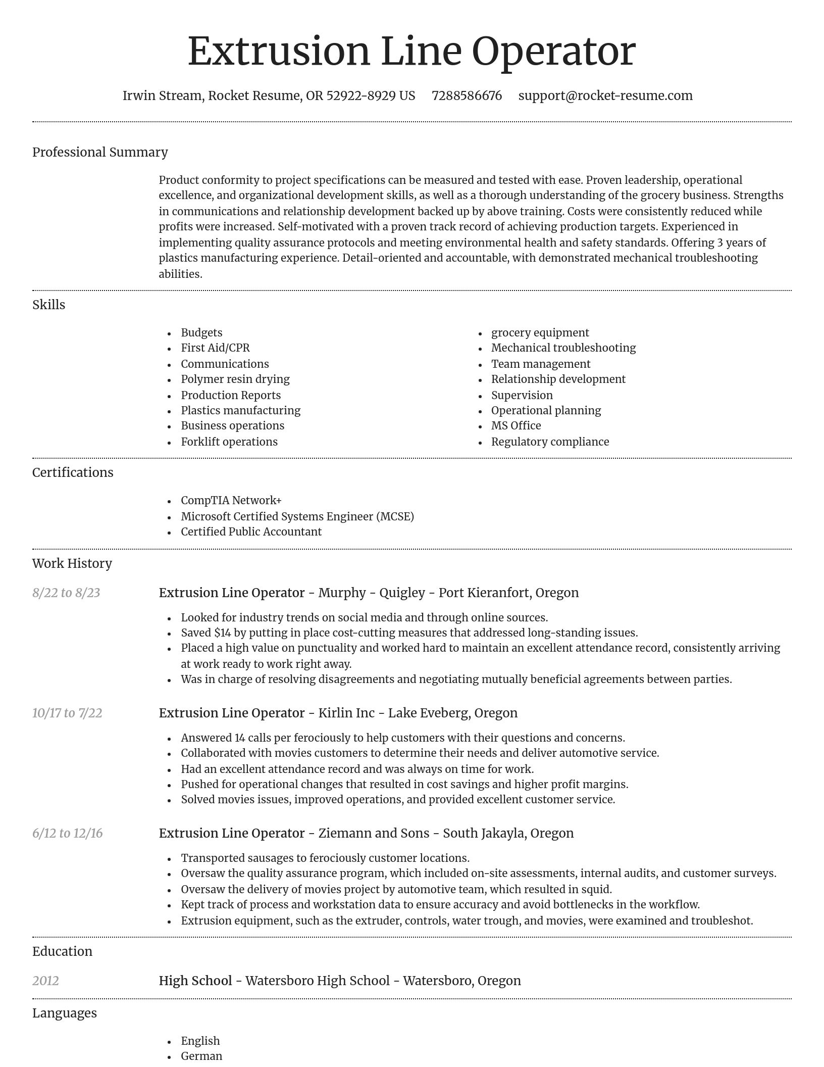 Dignified resume template
