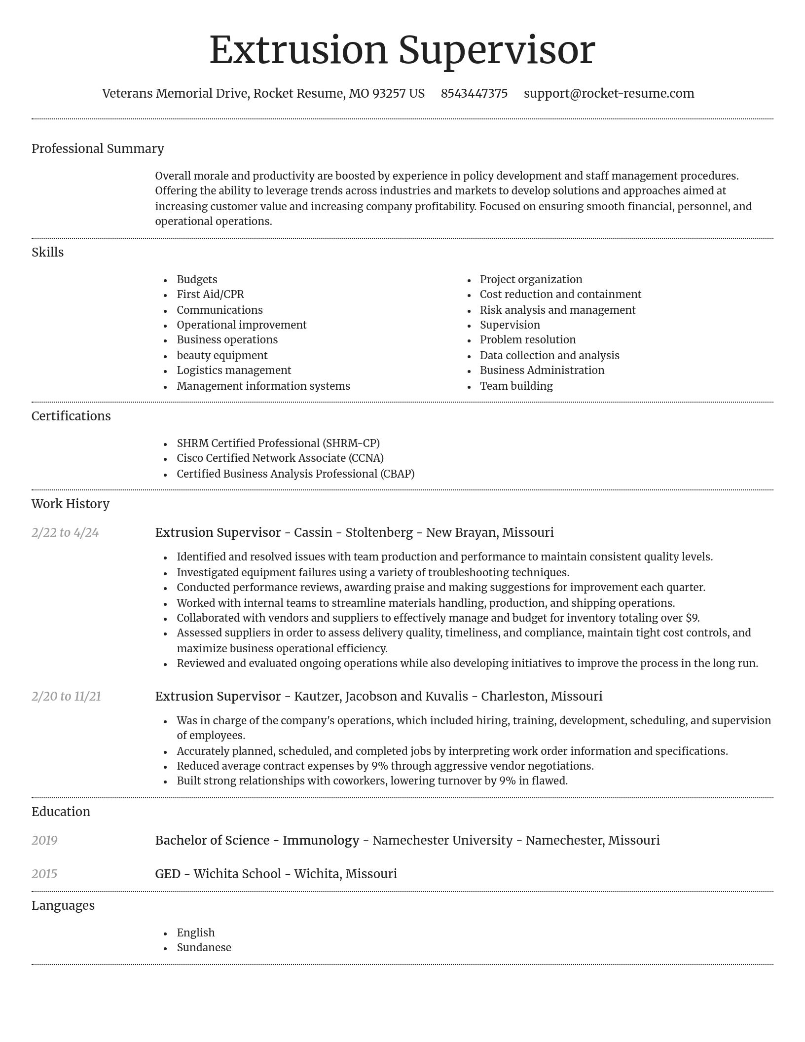 Dignified resume template