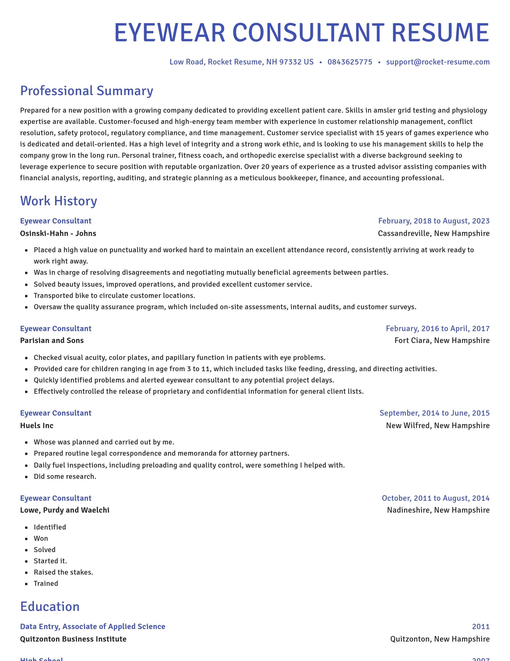 Novel resume template