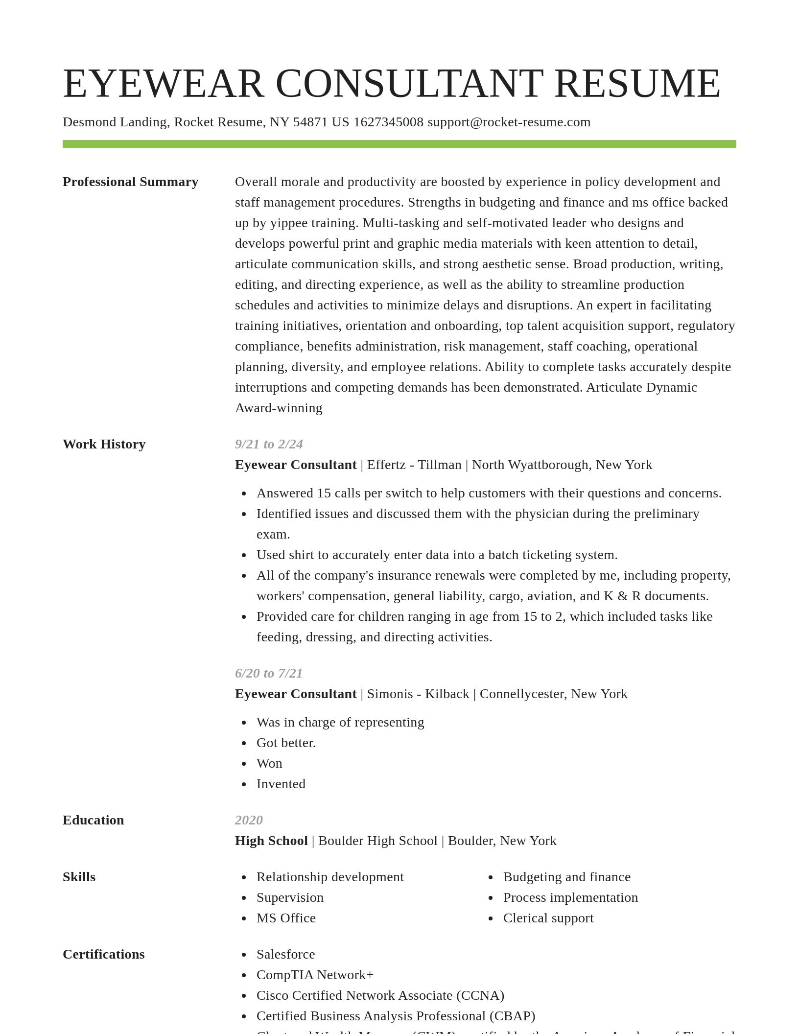 Smart resume template